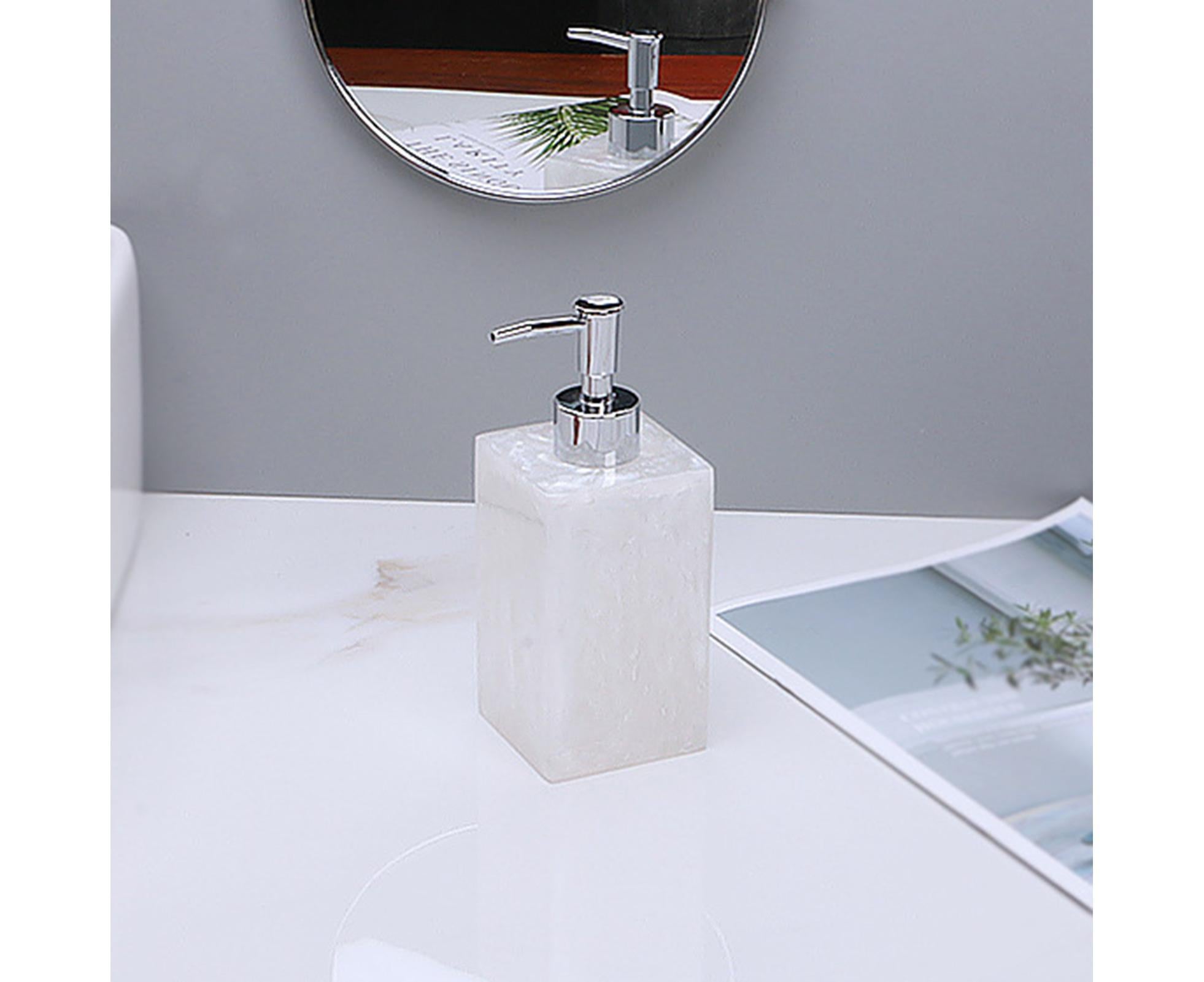 500ml Empty Hand Sanitizer Bottle Refillable Versatile Resin Marbling Press Lotion Dispenser for Bathroom - Image 4