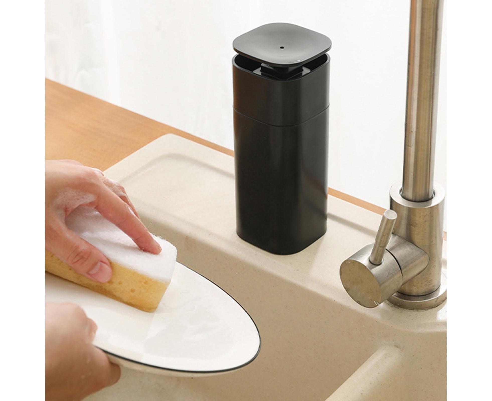 500ml Soap Dispenser Leak-proof Refillable ABS Press Type Body Wash Dispenser Bathroom Supplies -Black - Image 2
