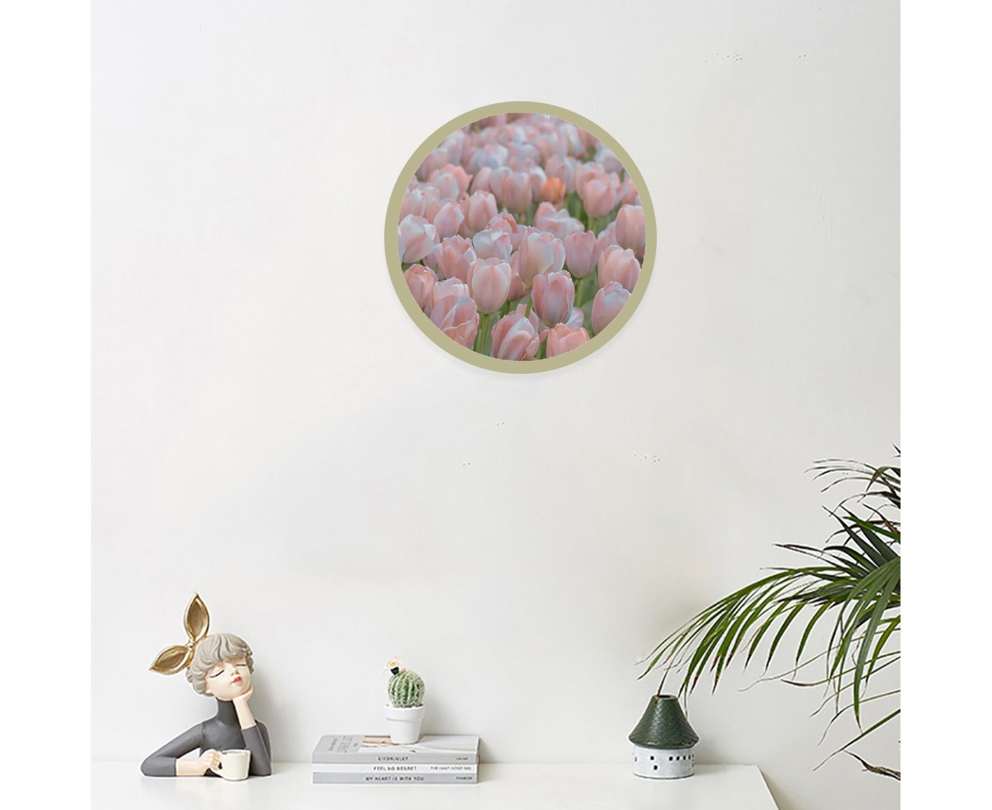 6inch Photo Frame Smooth Surface Fine Workmanship Round Wall Mounted Picture Storage Holder Home Supply - Golden - Image 5