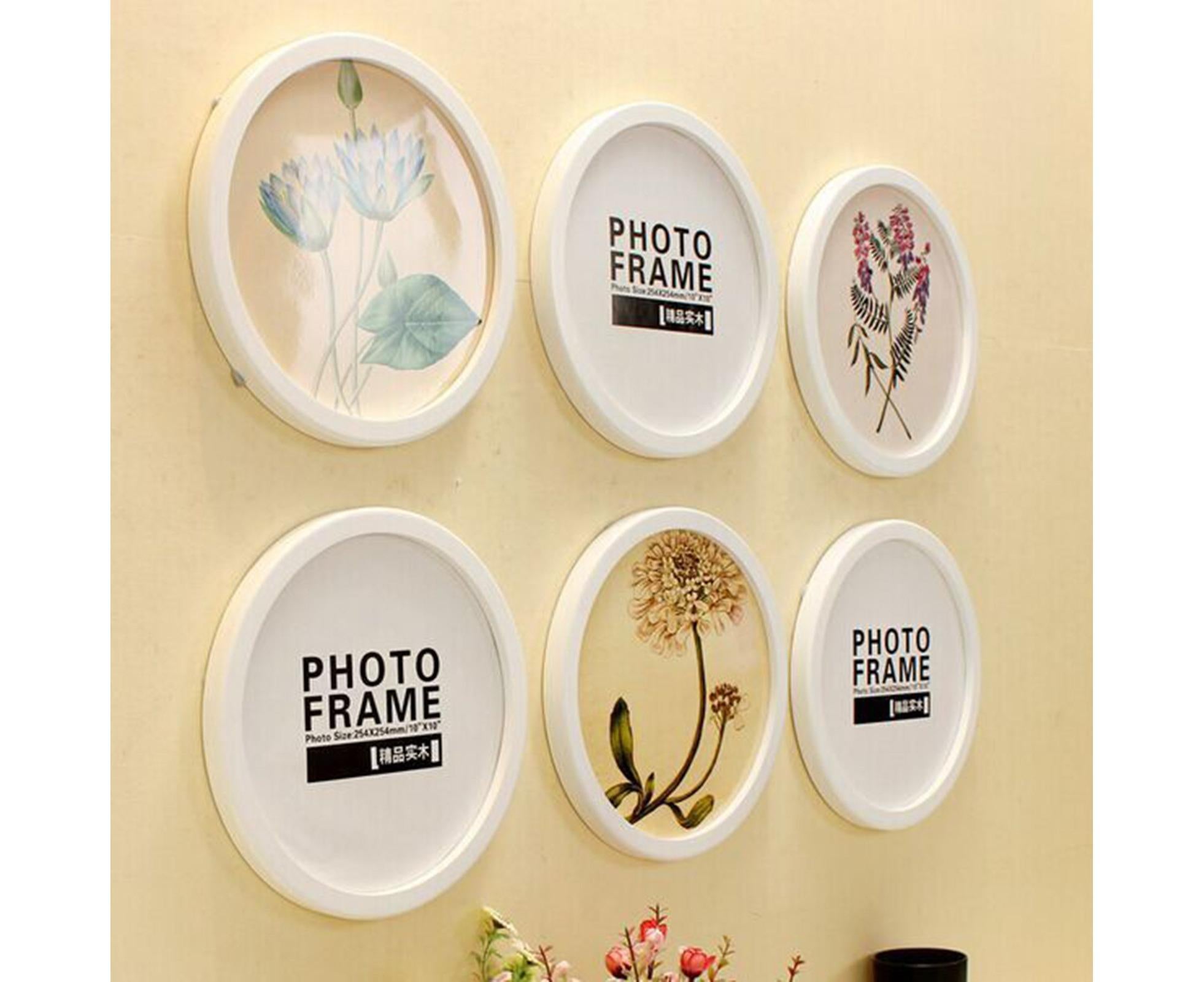 6inch Photo Frame Smooth Surface Fine Workmanship Round Wall Mounted Picture Storage Holder Home Supply - White - Image 3