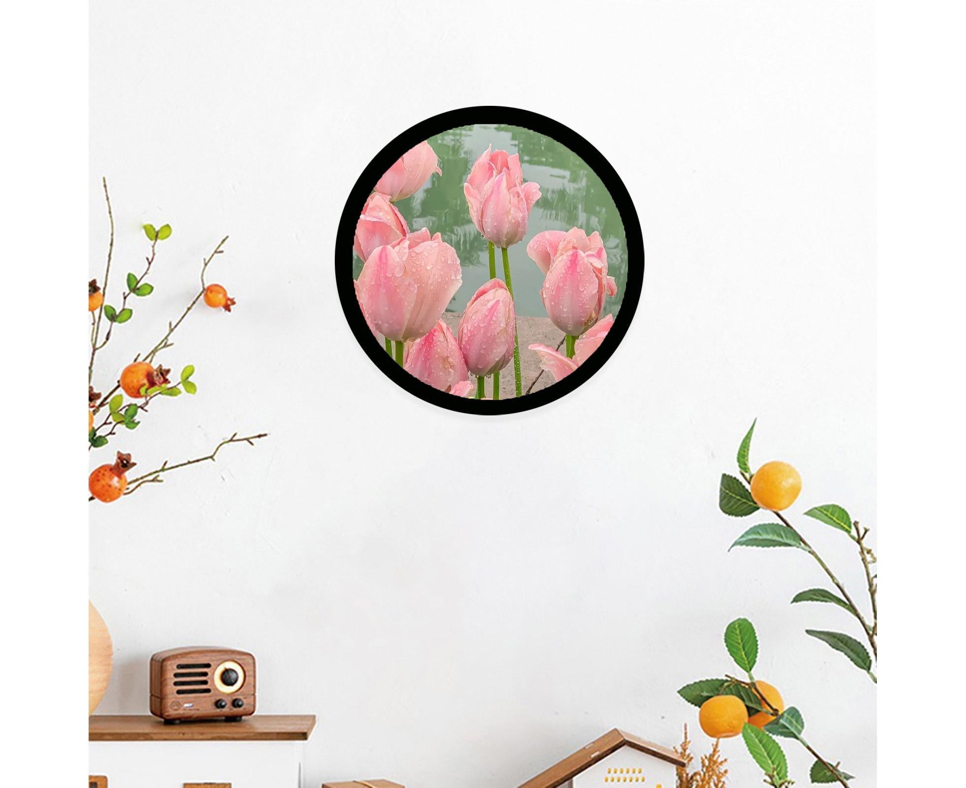 6inch Photo Frame Smooth Surface Fine Workmanship Round Wall Mounted Picture Storage Holder Home Supply - Black - Image 3
