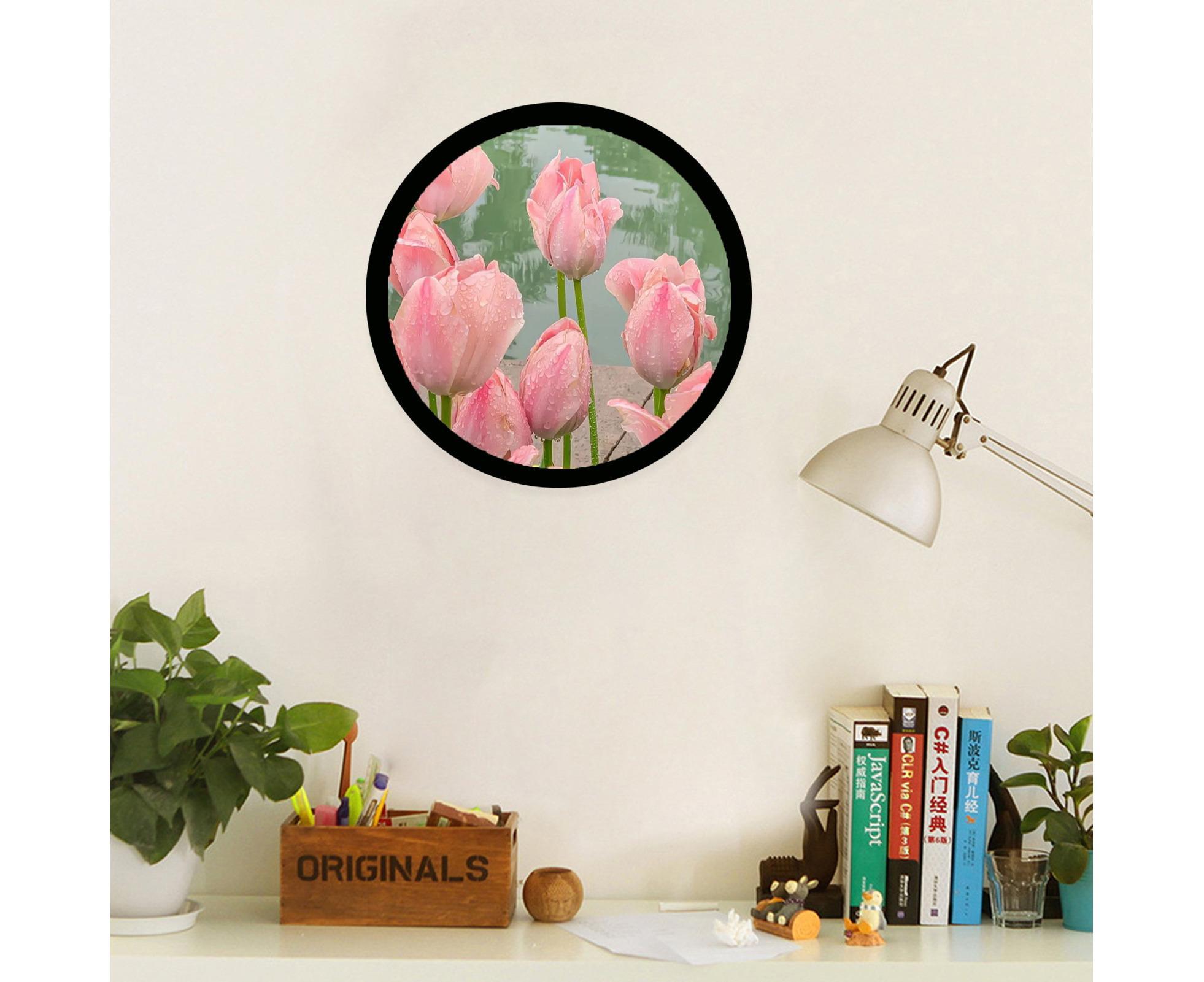 6inch Photo Frame Smooth Surface Fine Workmanship Round Wall Mounted Picture Storage Holder Home Supply - Black - Image 4