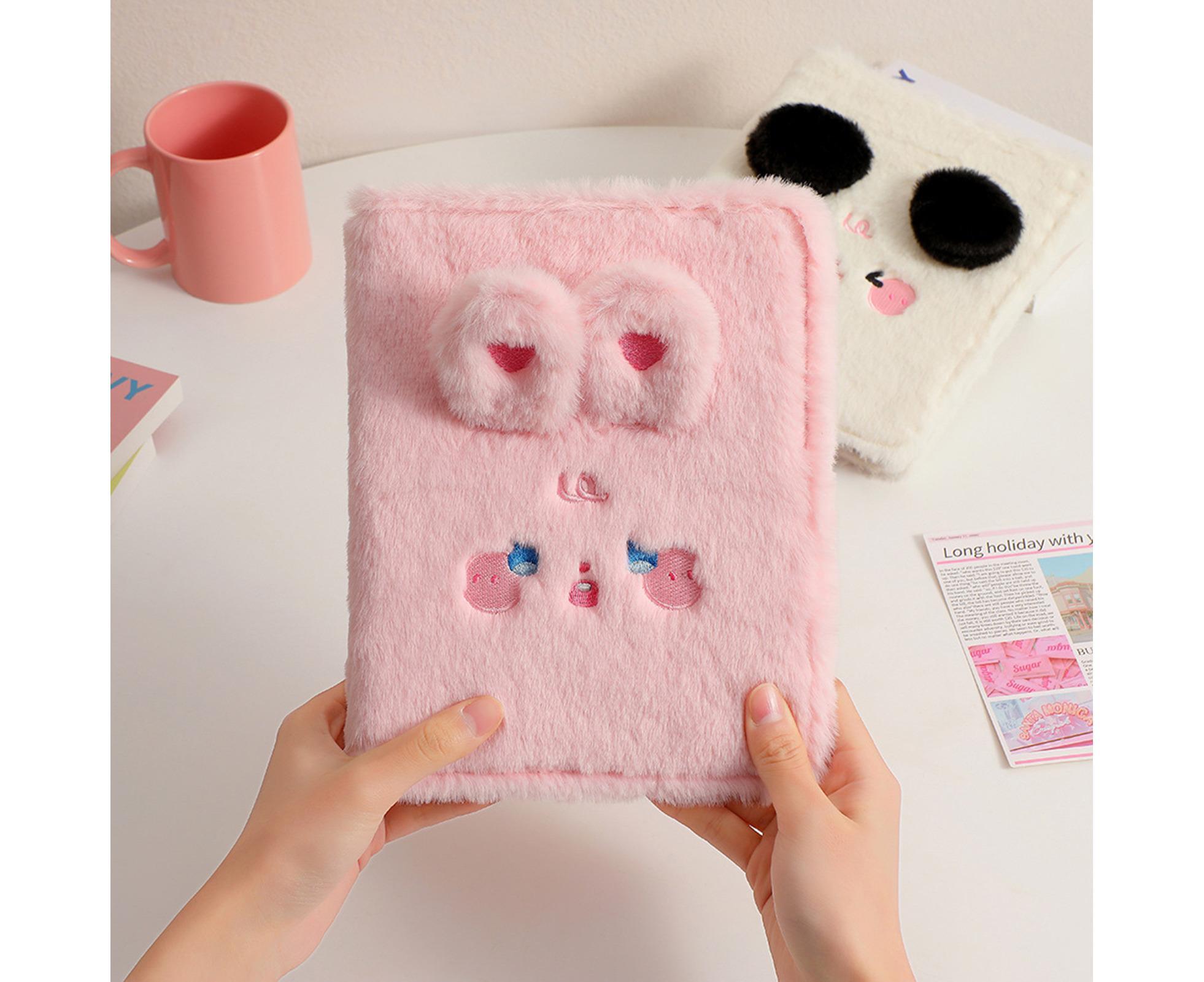 A5 Plush Cartoon Binder with 20 Photo Inner Sleeves Modern Practical Photo Album for Picture Cards Storage - Pink - Image 5