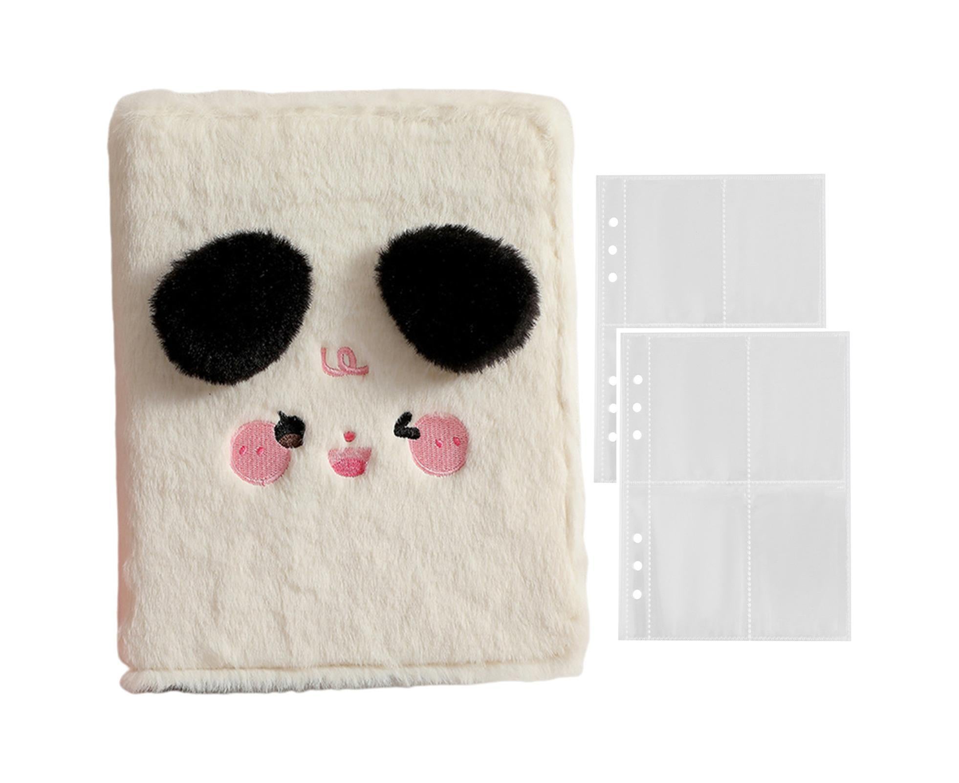 A5 Plush Cartoon Binder with 20 Photo Inner Sleeves Modern Practical Photo Album for Picture Cards Storage - Beige - Image 1