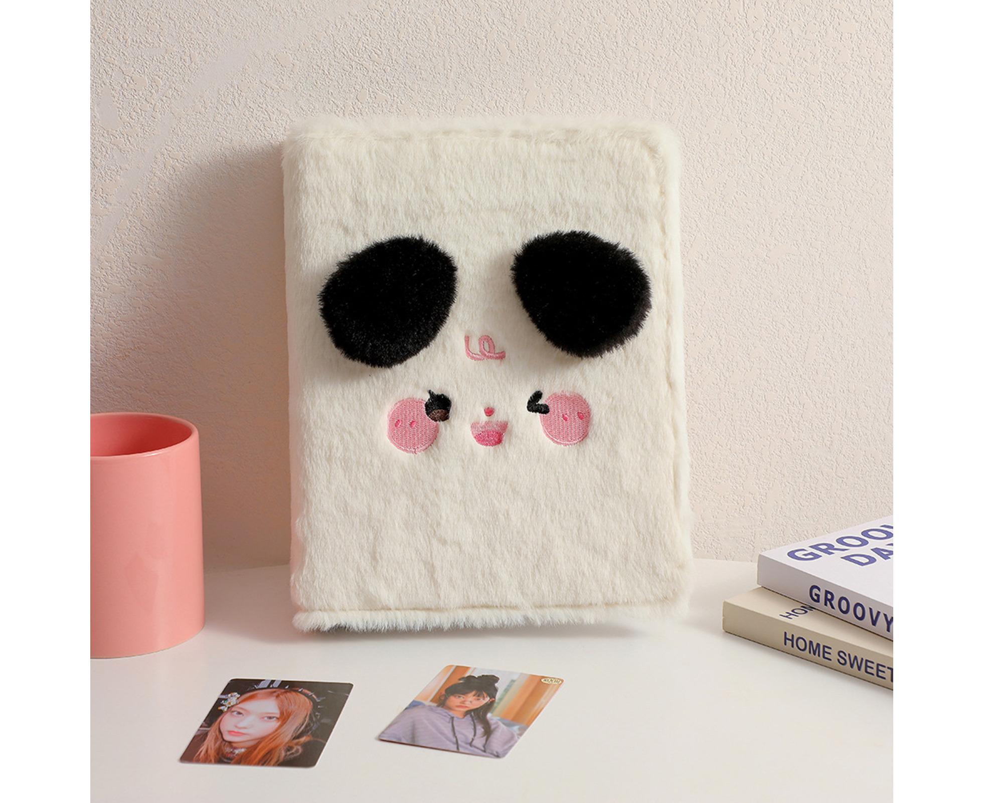 A5 Plush Cartoon Binder with 20 Photo Inner Sleeves Modern Practical Photo Album for Picture Cards Storage - Beige - Image 3