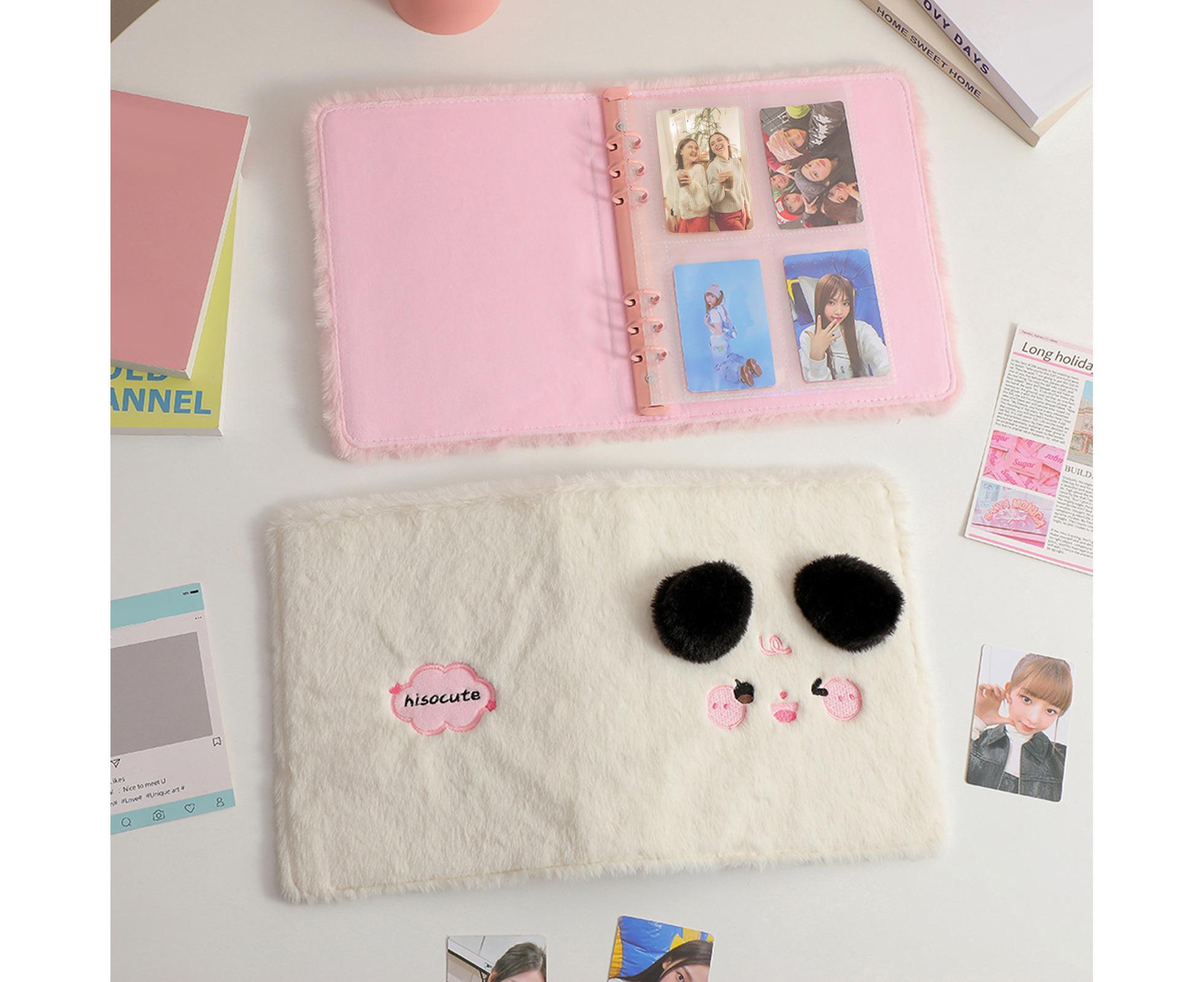 A5 Plush Cartoon Binder with 20 Photo Inner Sleeves Modern Practical Photo Album for Picture Cards Storage - Beige - Image 6