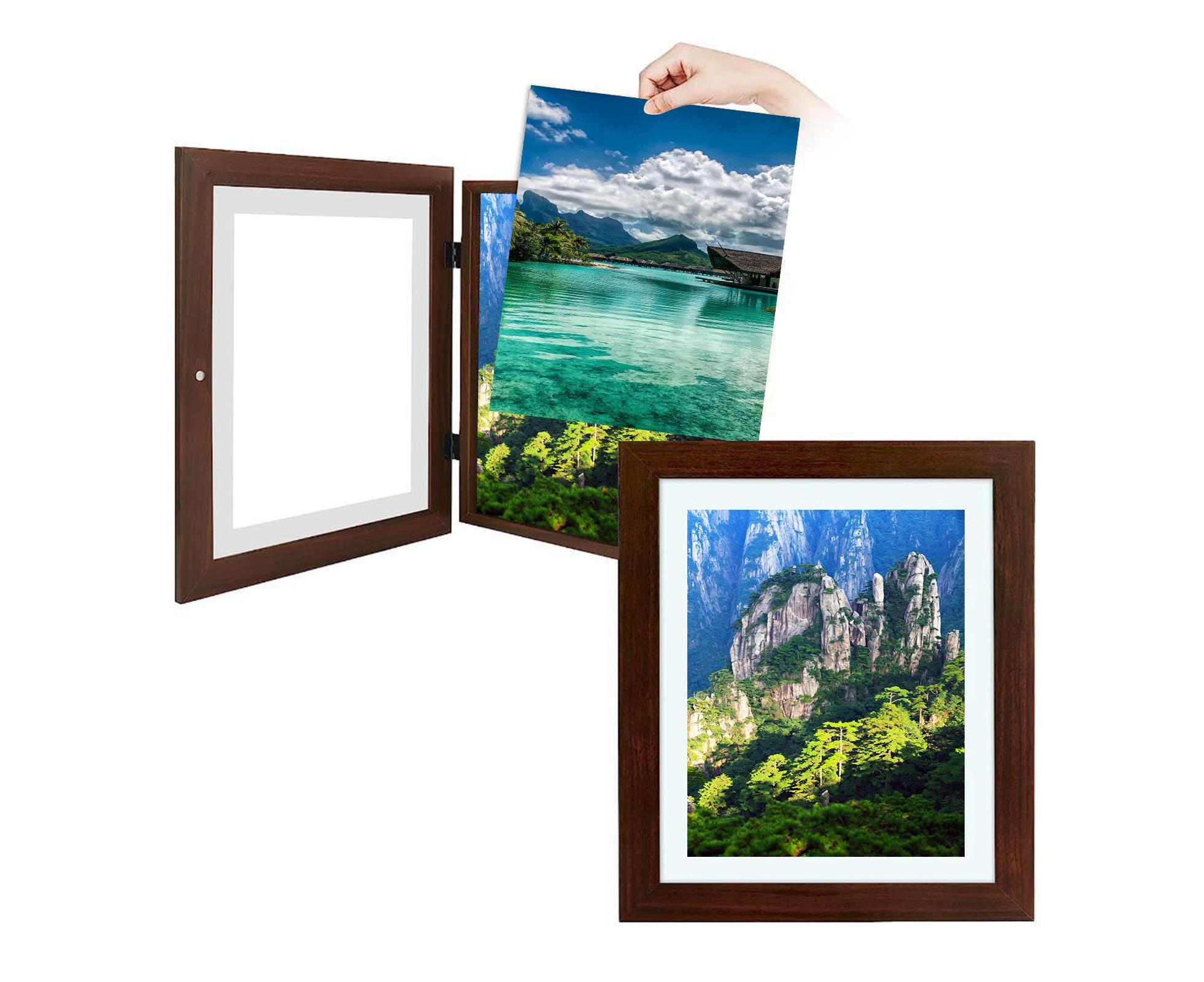 babies Art Frame Front Opening Changeable Wood grip Seal Picture Photo Display Storage Frame Home Suppliesrown - Image 3