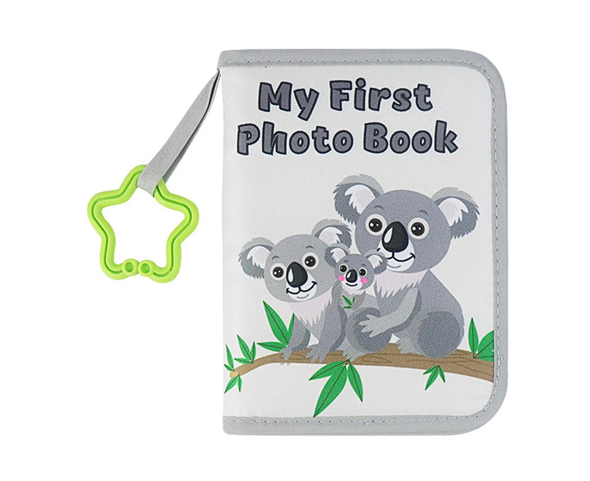 babies Photo Album Promote Brain Development Create Lasting Memories Soft Cloth Photo Book for babiess - Grey - Image 1