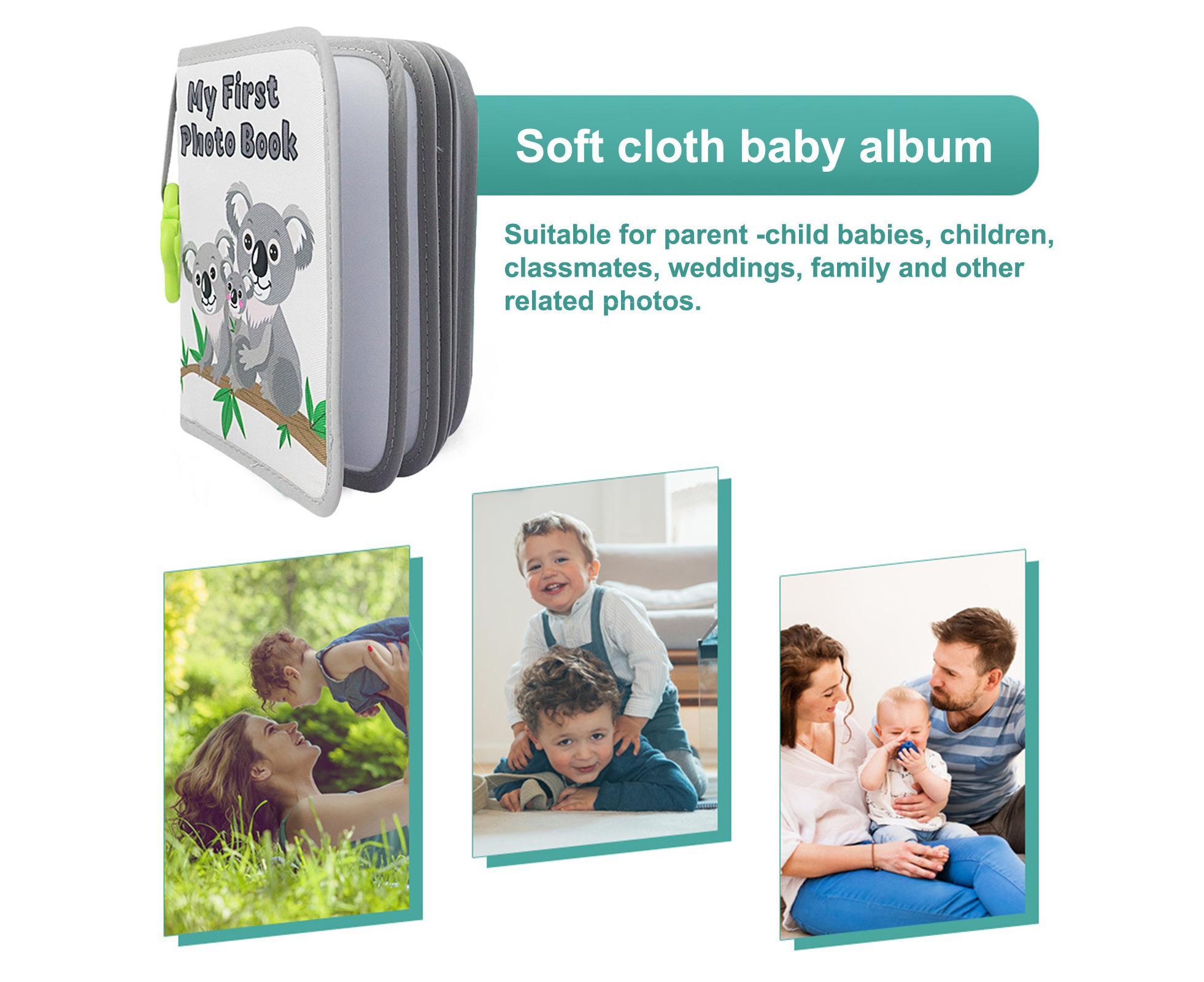 babies Photo Album Promote Brain Development Create Lasting Memories Soft Cloth Photo Book for babiess - Grey - Image 5