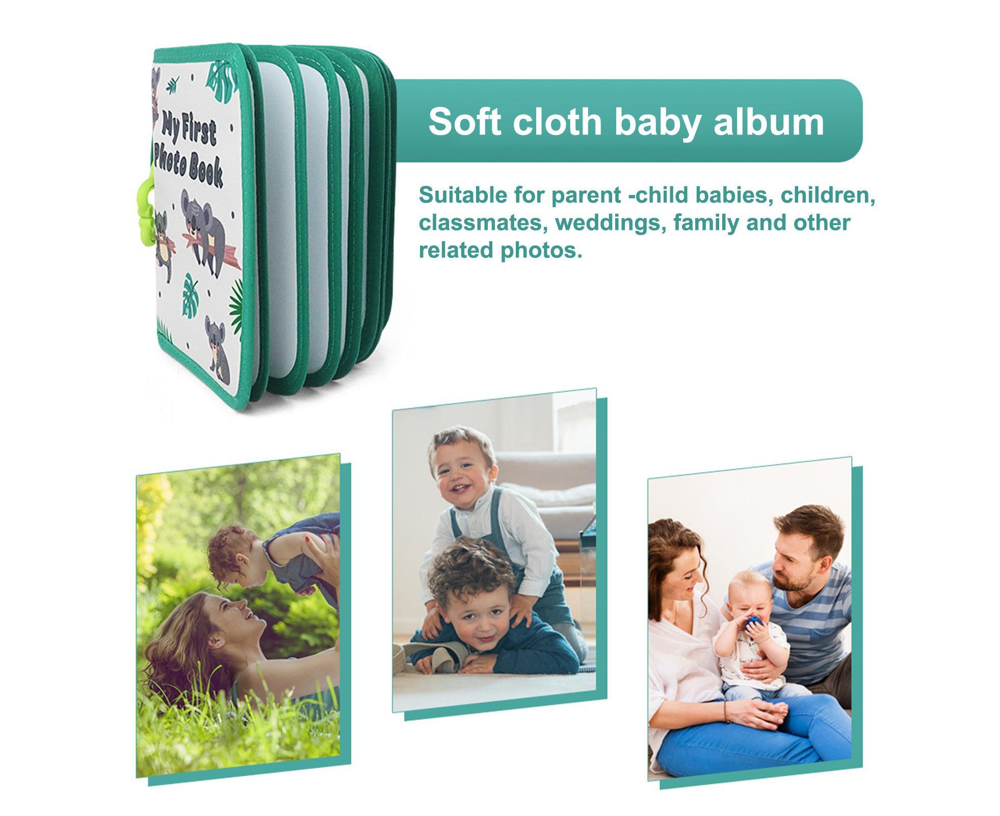 babies Photo Album Promote Brain Development Create Lasting Memories Soft Cloth Photo Book for babiess - Light Green - Image 3