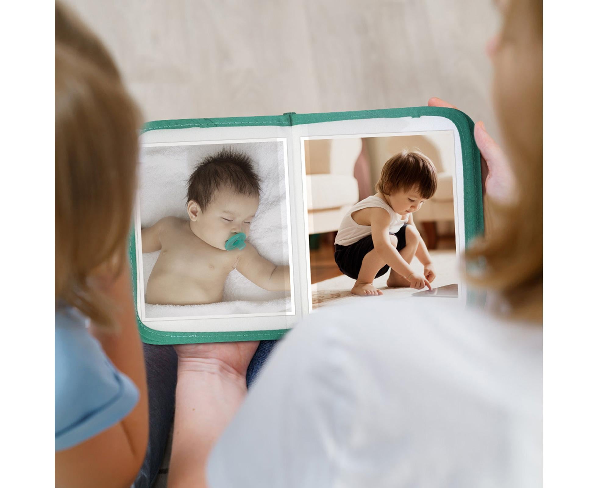 babies Photo Album Promote Brain Development Create Lasting Memories Soft Cloth Photo Book for babiess - Light Green - Image 4