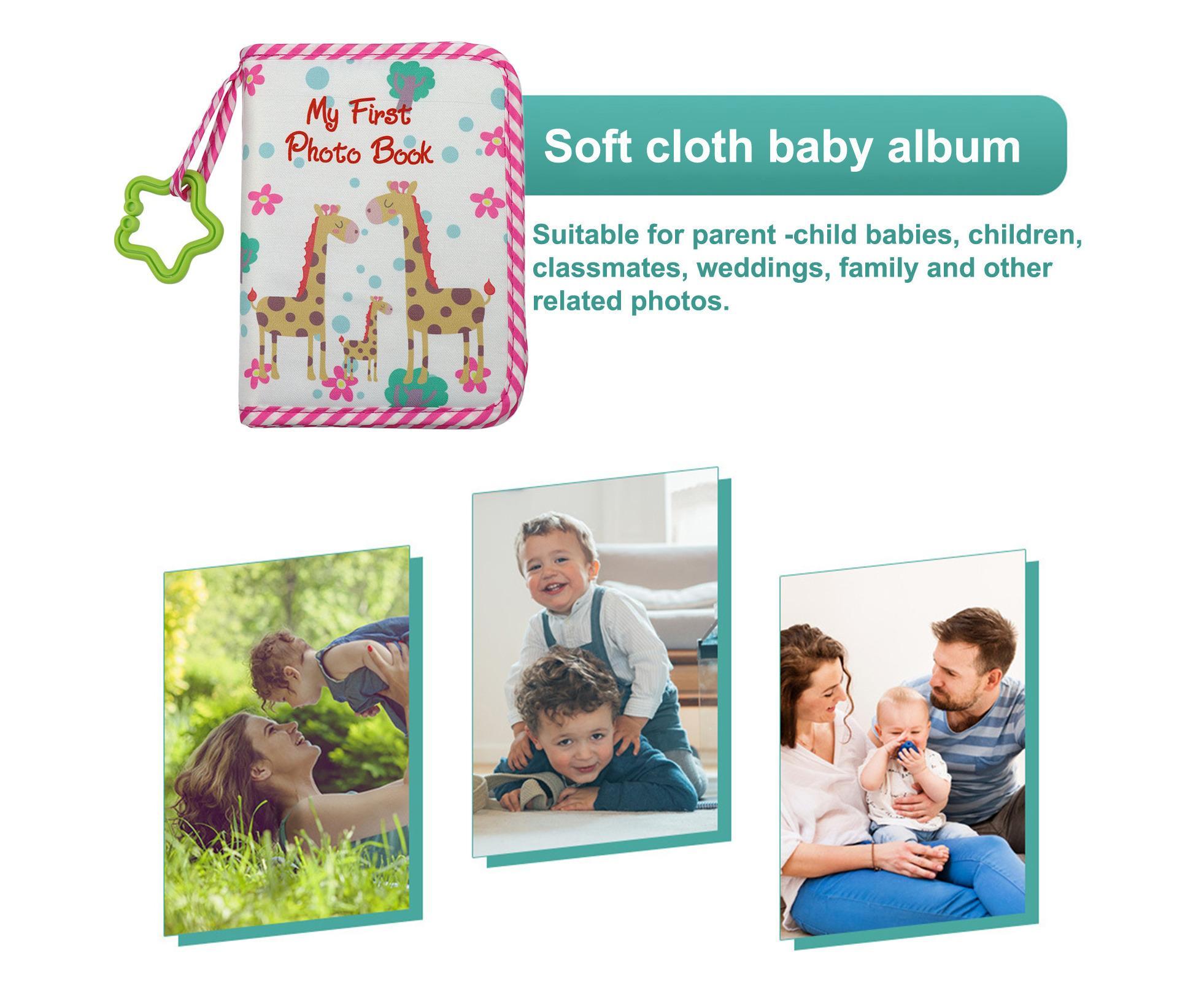 babies Photo Album Promote Brain Development Create Lasting Memories Soft Cloth Photo Book for babiess - Pink - Image 4