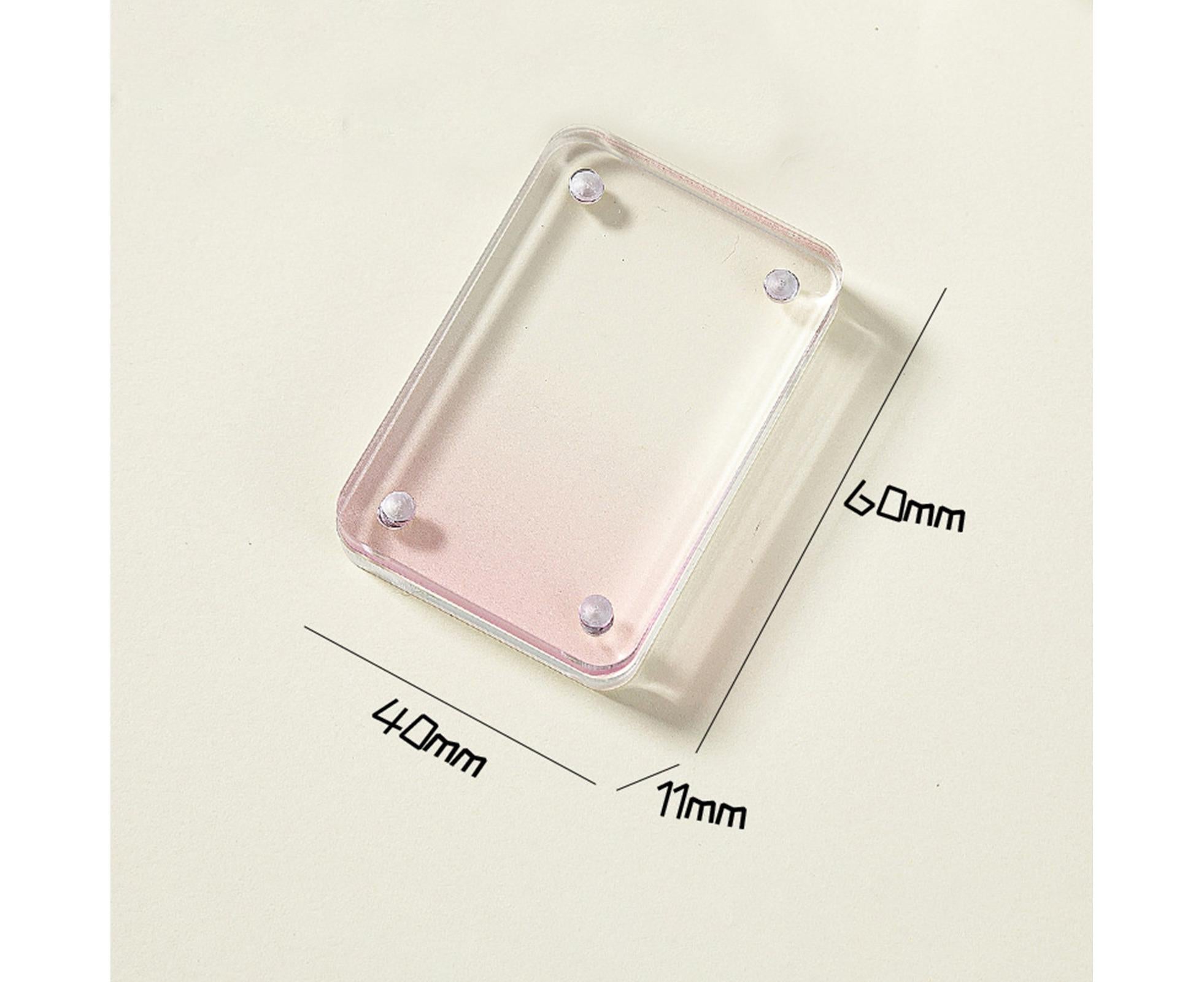Card Brick grip Suction Transparent Visible DIY Store Photos Gradient Color Flowing Sand Mahjong Size Card Case Album Home Supply - Pink - Image 4