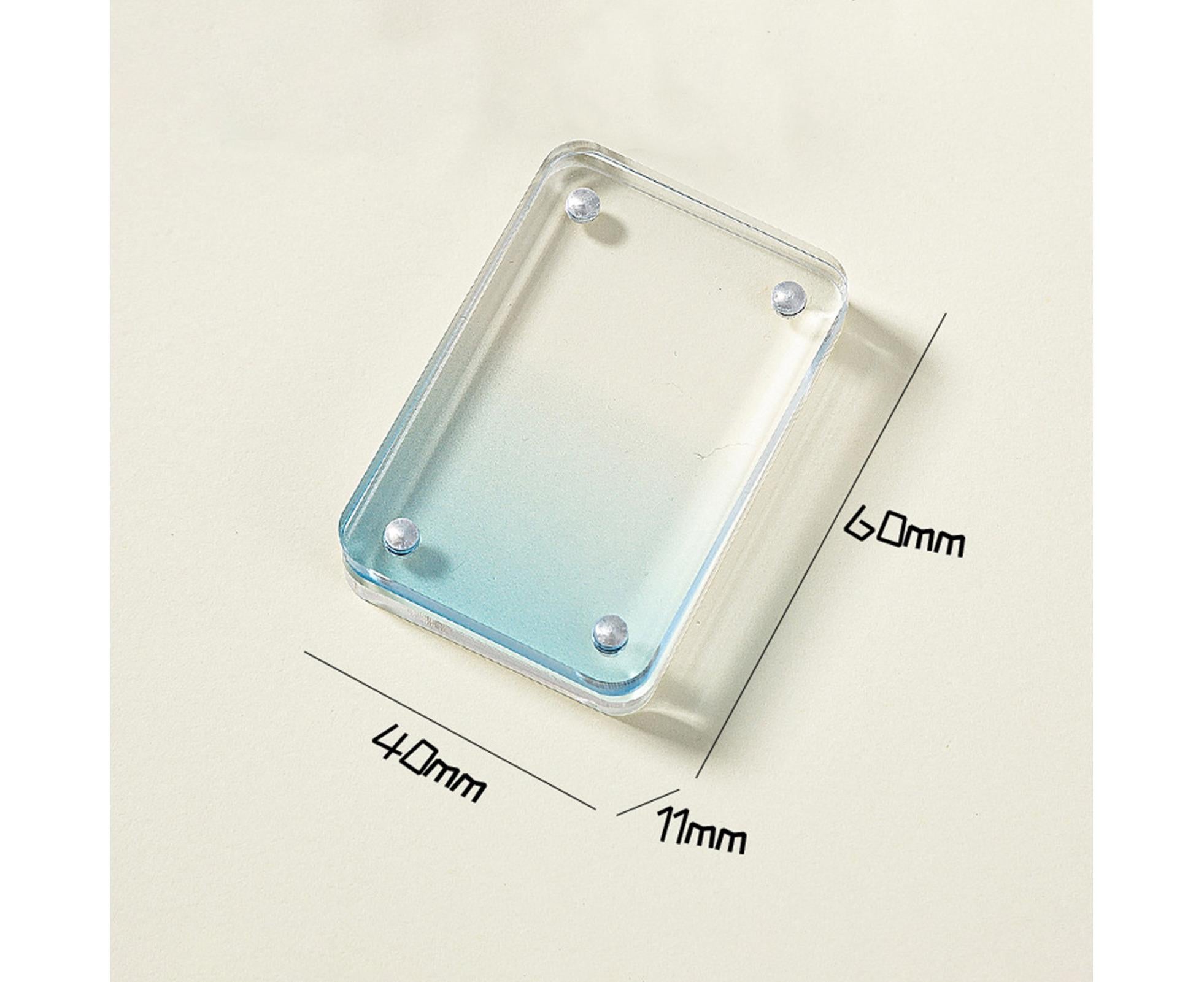 Card Brick grip Suction Transparent Visible DIY Store Photos Gradient Color Flowing Sand Mahjong Size Card Case Album Home Supply - Blue - Image 4