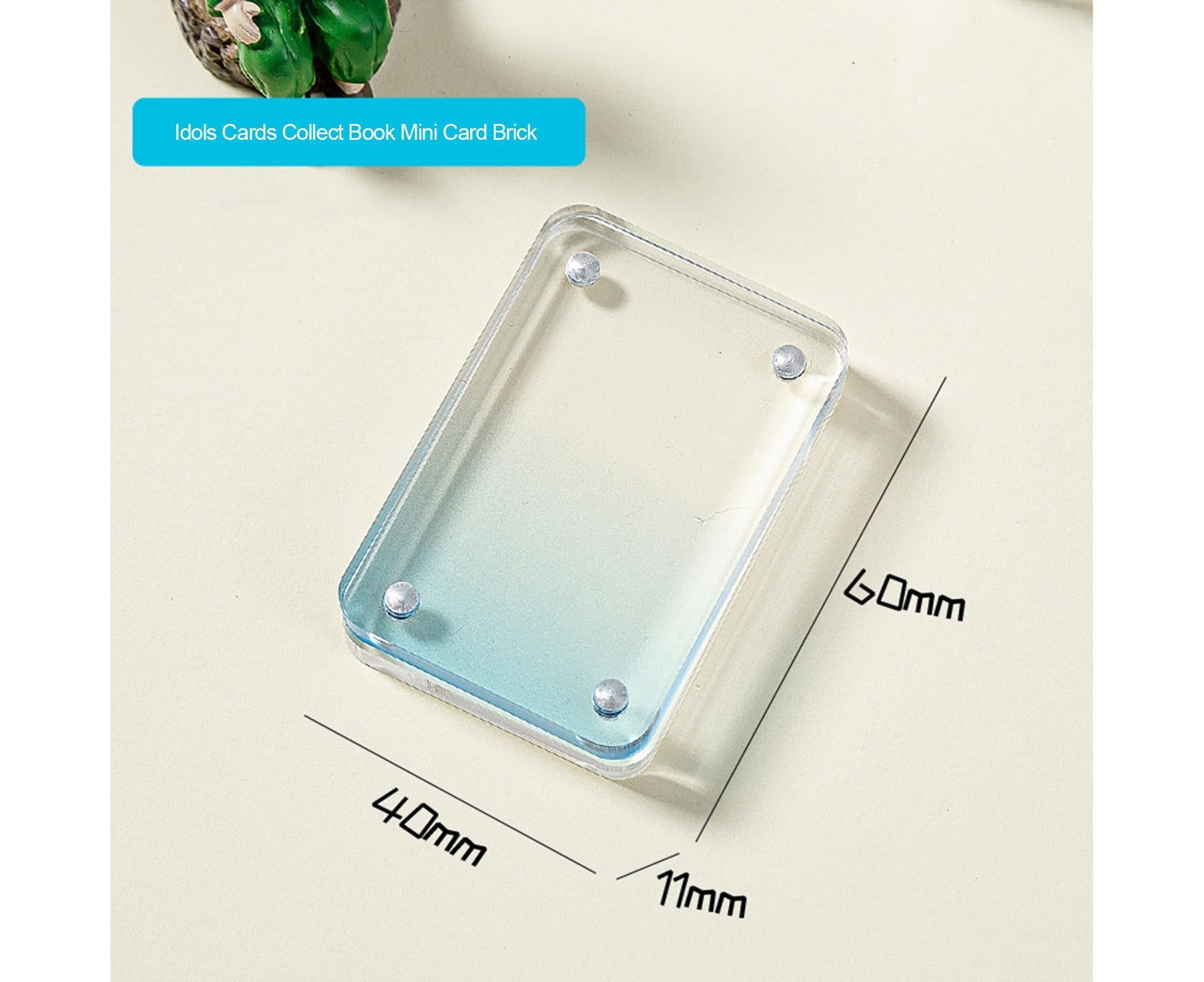 Card Brick grip Suction Transparent Visible DIY Store Photos Gradient Color Flowing Sand Mahjong Size Card Case Album Home Supply - Blue - Image 5
