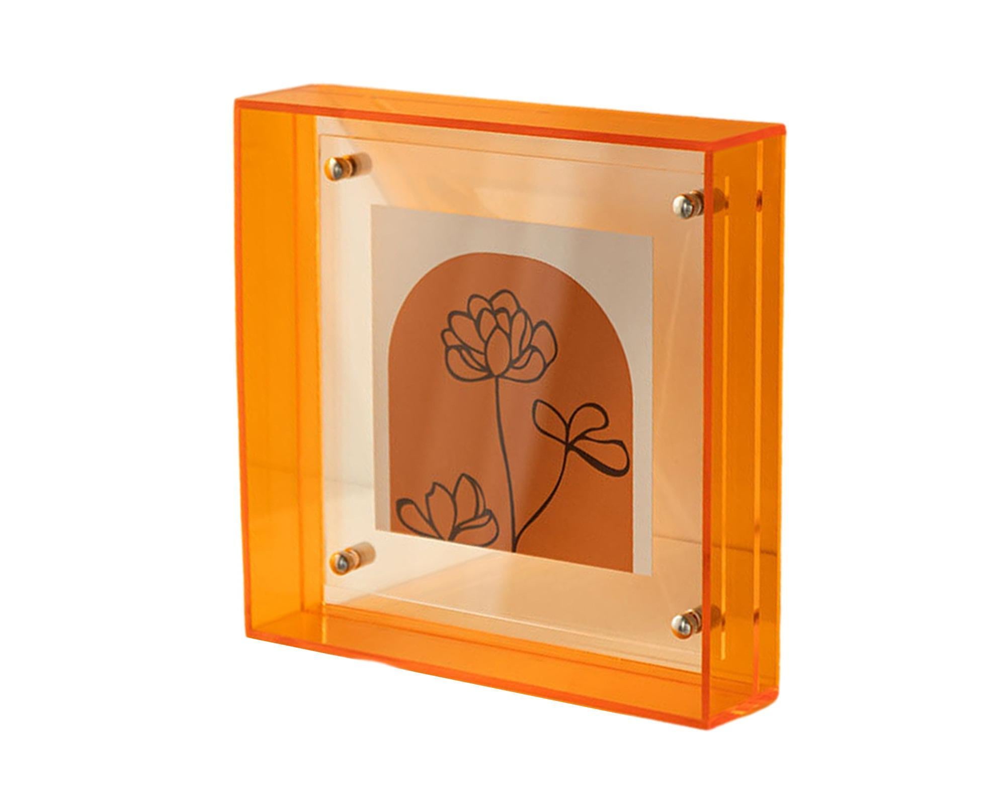 Dazzling Acrylic Photo Frame Ornaments Printing And Framing Creative Picture Frame Display DIY Wash Photos Home Decor - Orange - Image 1