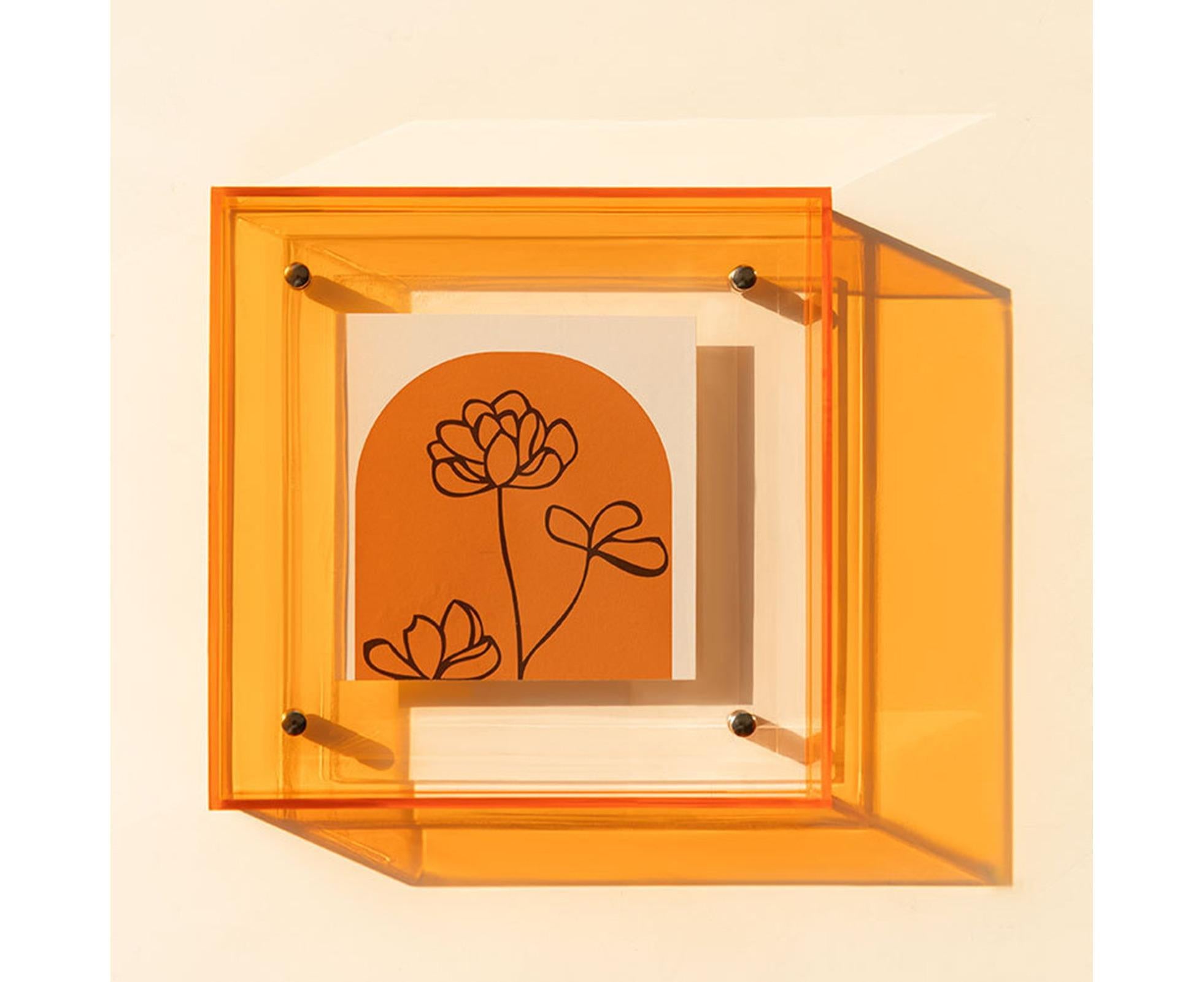 Dazzling Acrylic Photo Frame Ornaments Printing And Framing Creative Picture Frame Display DIY Wash Photos Home Decor - Orange - Image 5