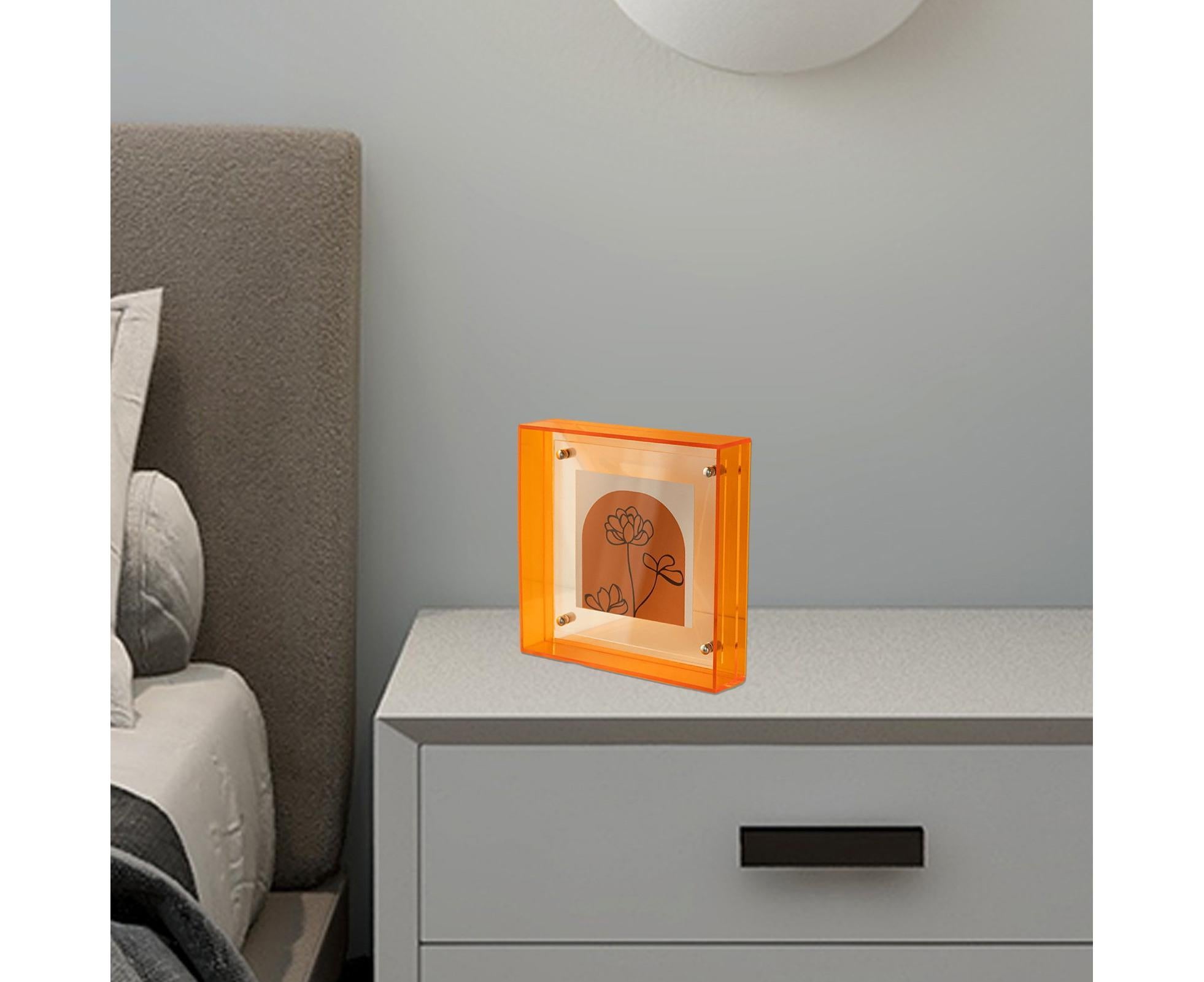 Dazzling Acrylic Photo Frame Ornaments Printing And Framing Creative Picture Frame Display DIY Wash Photos Home Decor - Orange - Image 6