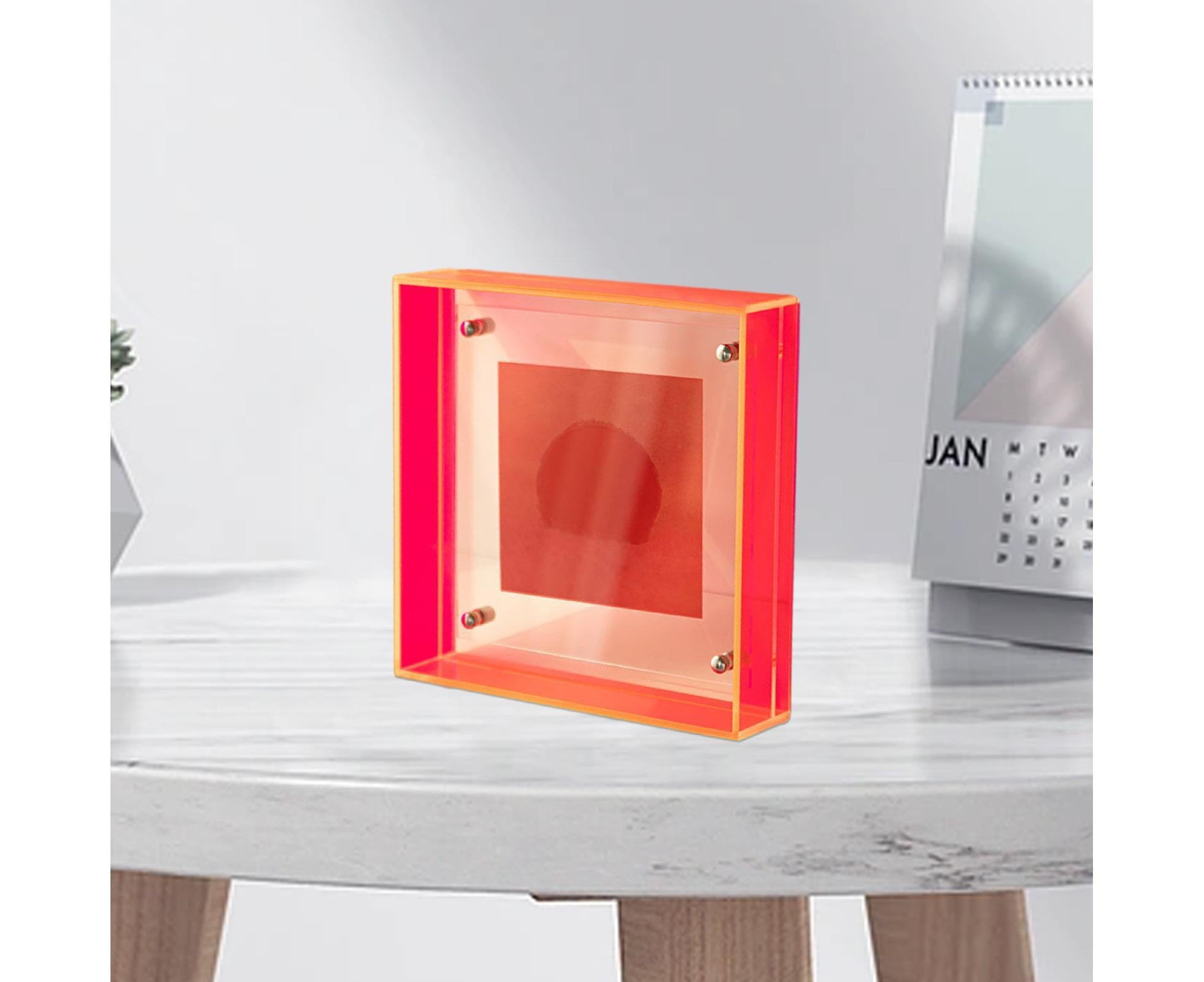 Dazzling Acrylic Photo Frame Ornaments Printing And Framing Creative Picture Frame Display DIY Wash Photos Home Decor - Red - Image 4