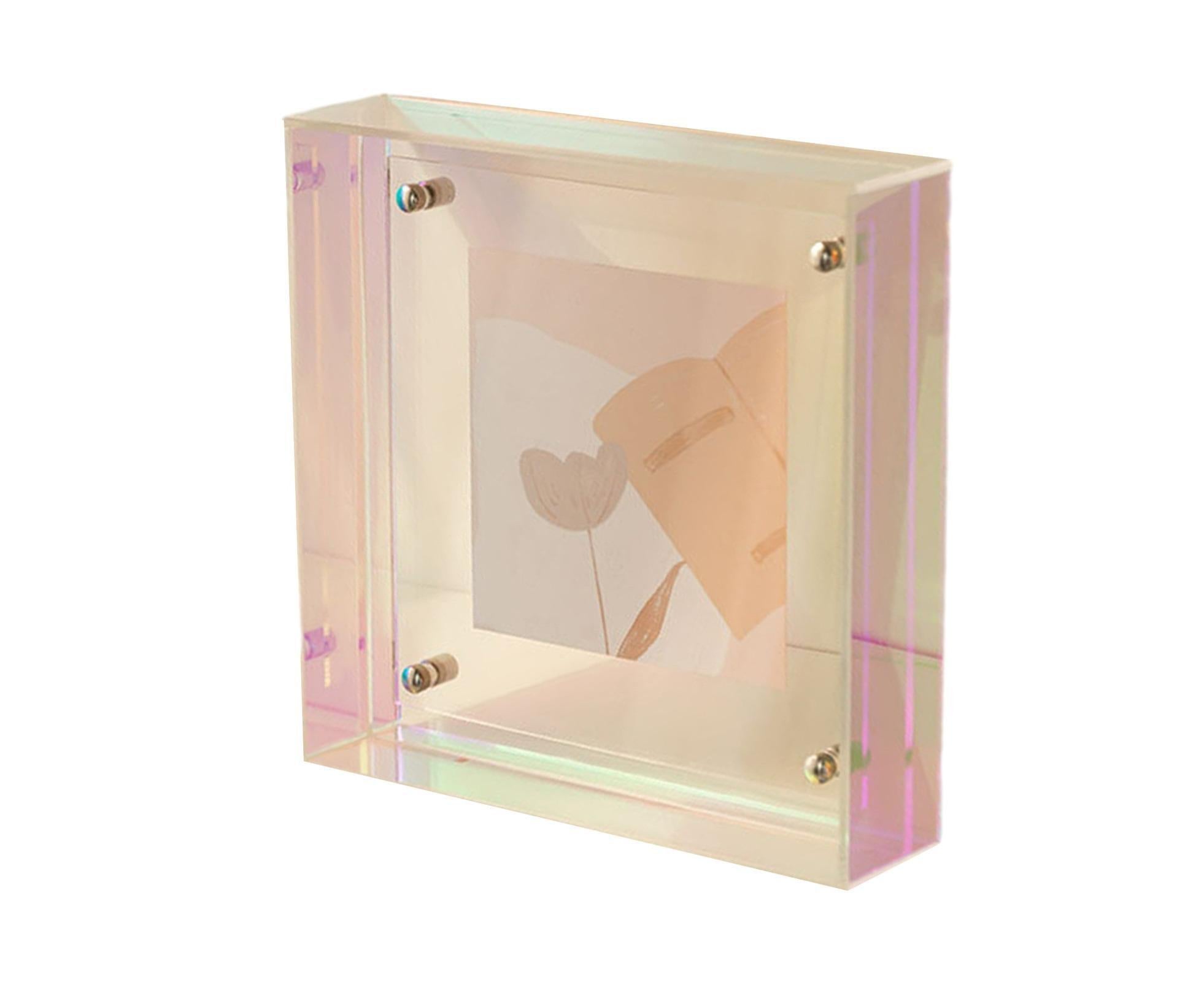 Dazzling Acrylic Photo Frame Ornaments Printing And Framing Creative Picture Frame Display DIY Wash Photos Home Decor - Transparent - Image 1