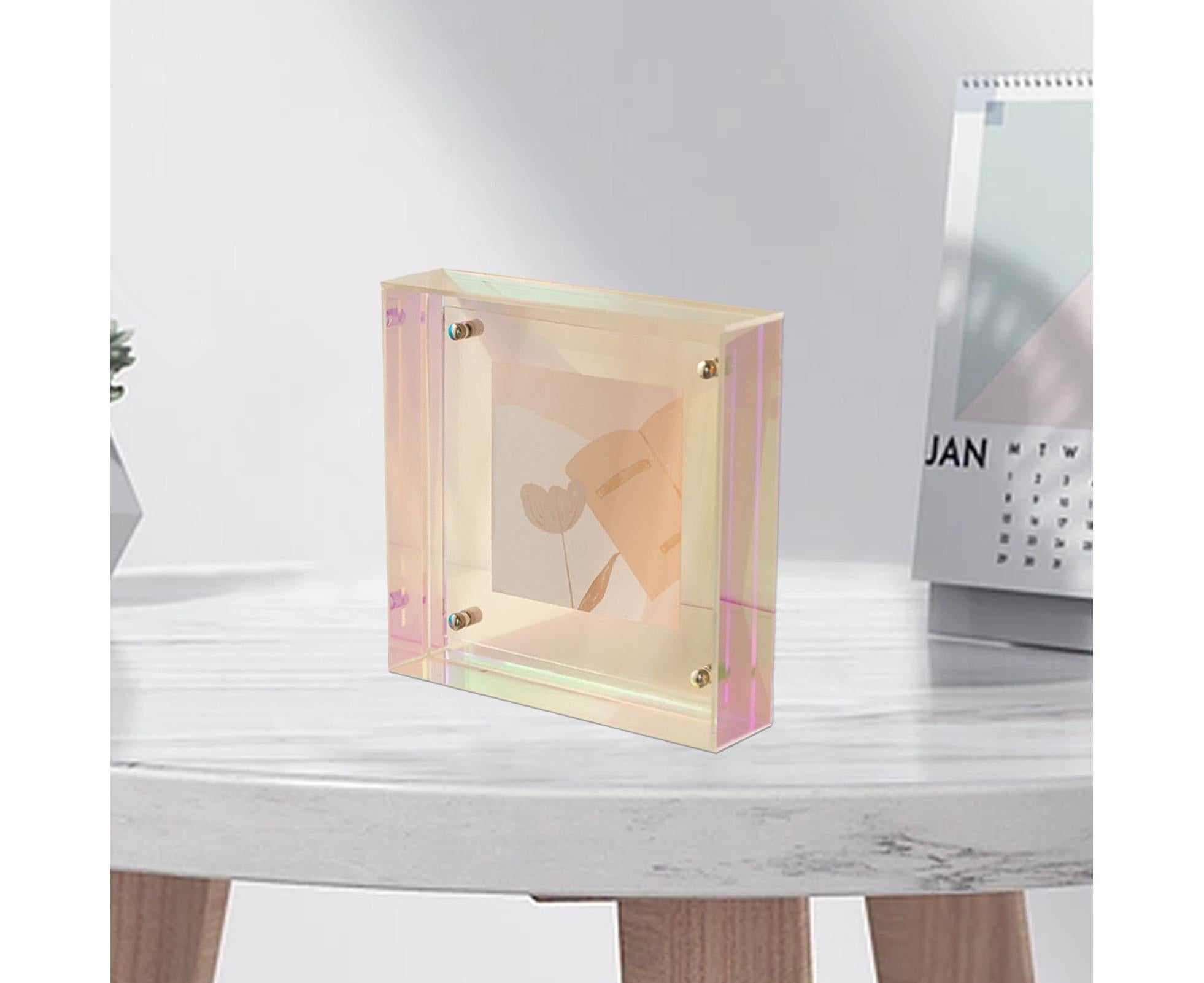Dazzling Acrylic Photo Frame Ornaments Printing And Framing Creative Picture Frame Display DIY Wash Photos Home Decor - Transparent - Image 4