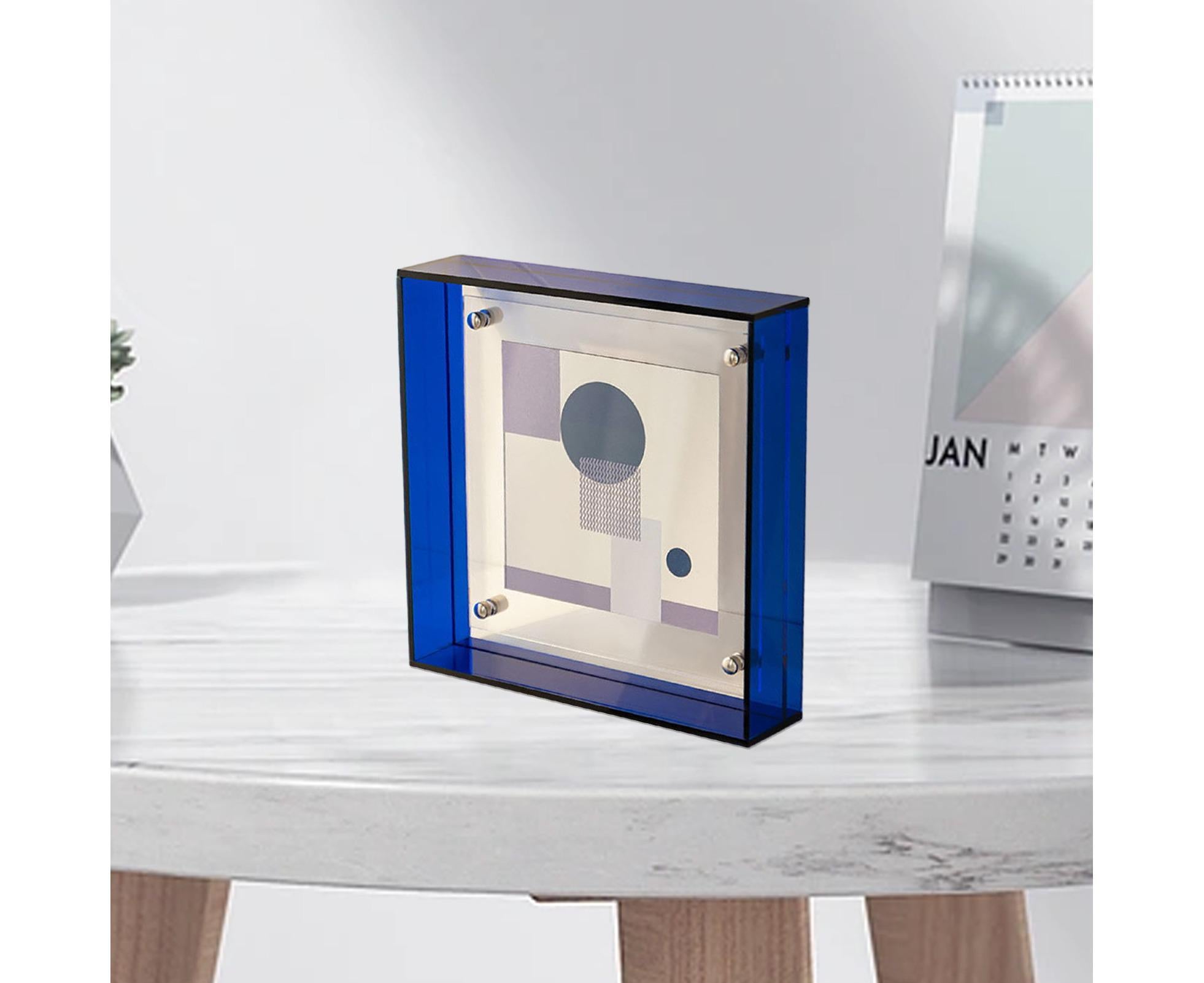 Dazzling Acrylic Photo Frame Ornaments Printing And Framing Creative Picture Frame Display DIY Wash Photos Home Decor - Blue - Image 4