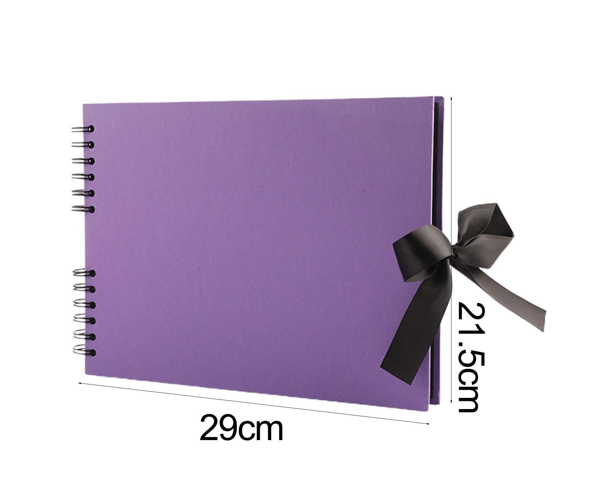 Double Coil Thickened Paper Ribbon Bowknot Photo Album 40 Sheets 80 Pages Stickup Picture Storage Book Photo Accessories - Grey - Image 2
