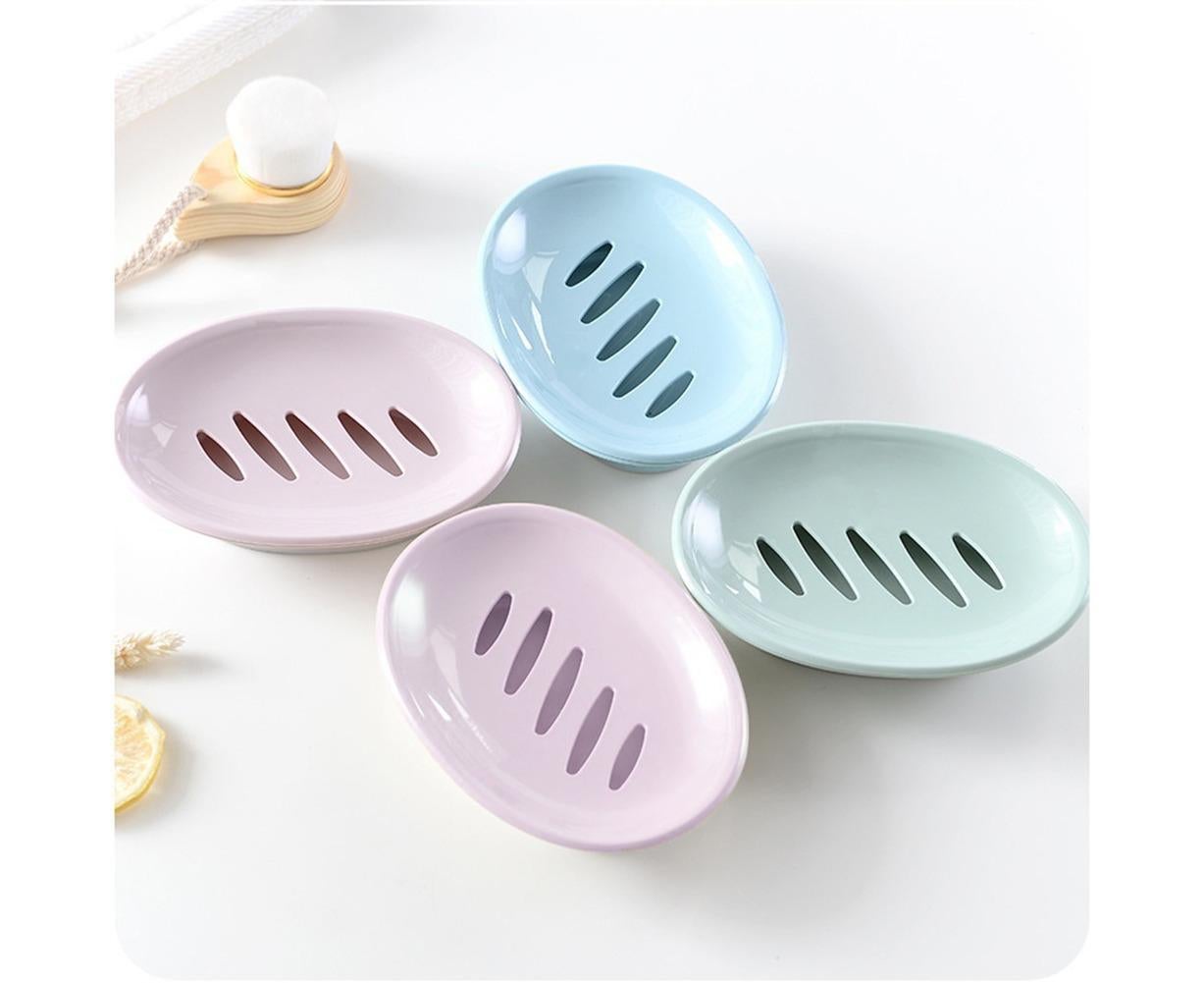 Double Layers Oval Soap Storage Holder Box Stand Kitchen Bathroom Accessories-Green - Image 6