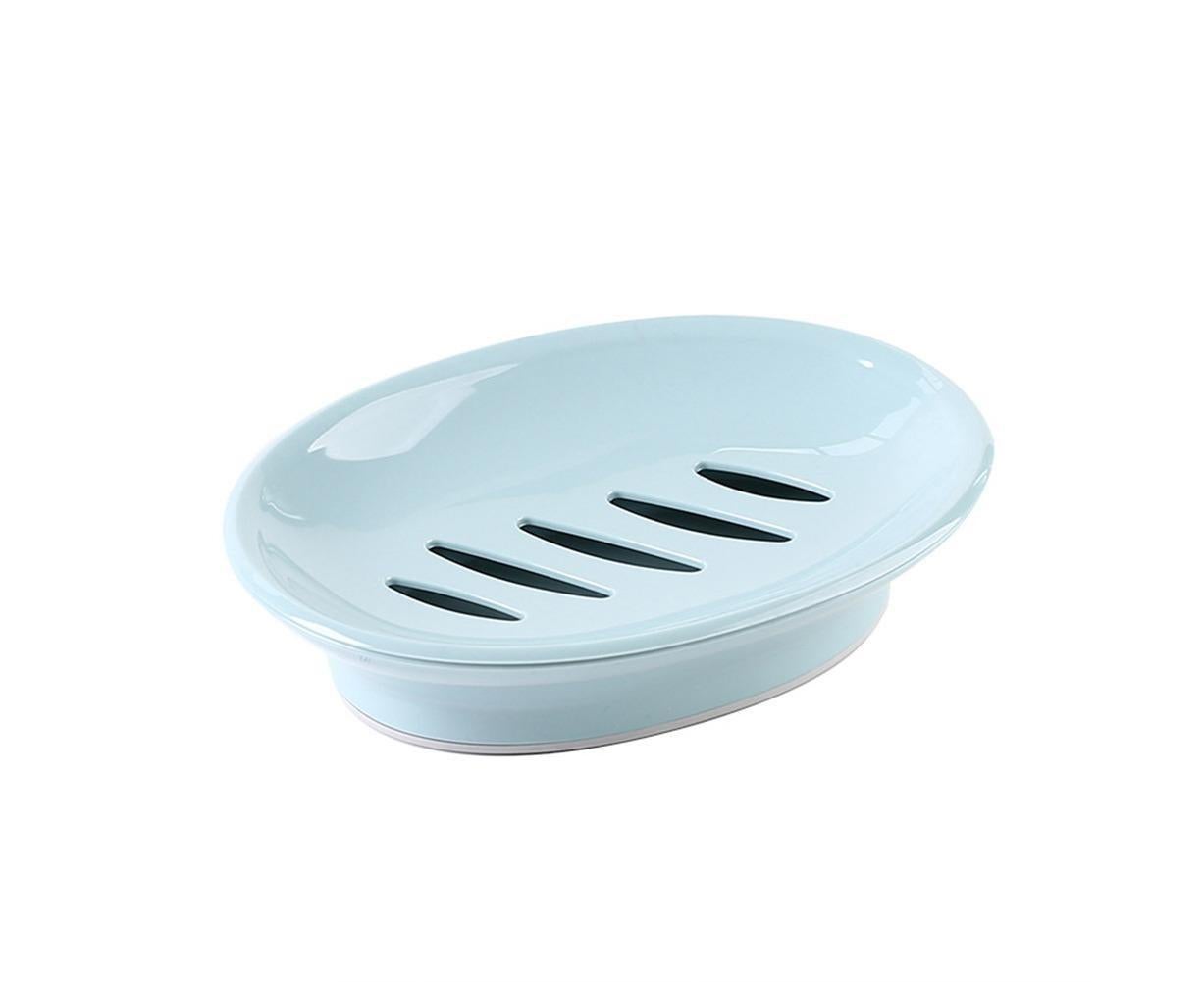 Double Layers Oval Soap Storage Holder Box Stand Kitchen Bathroom Accessories-Green - Image 8