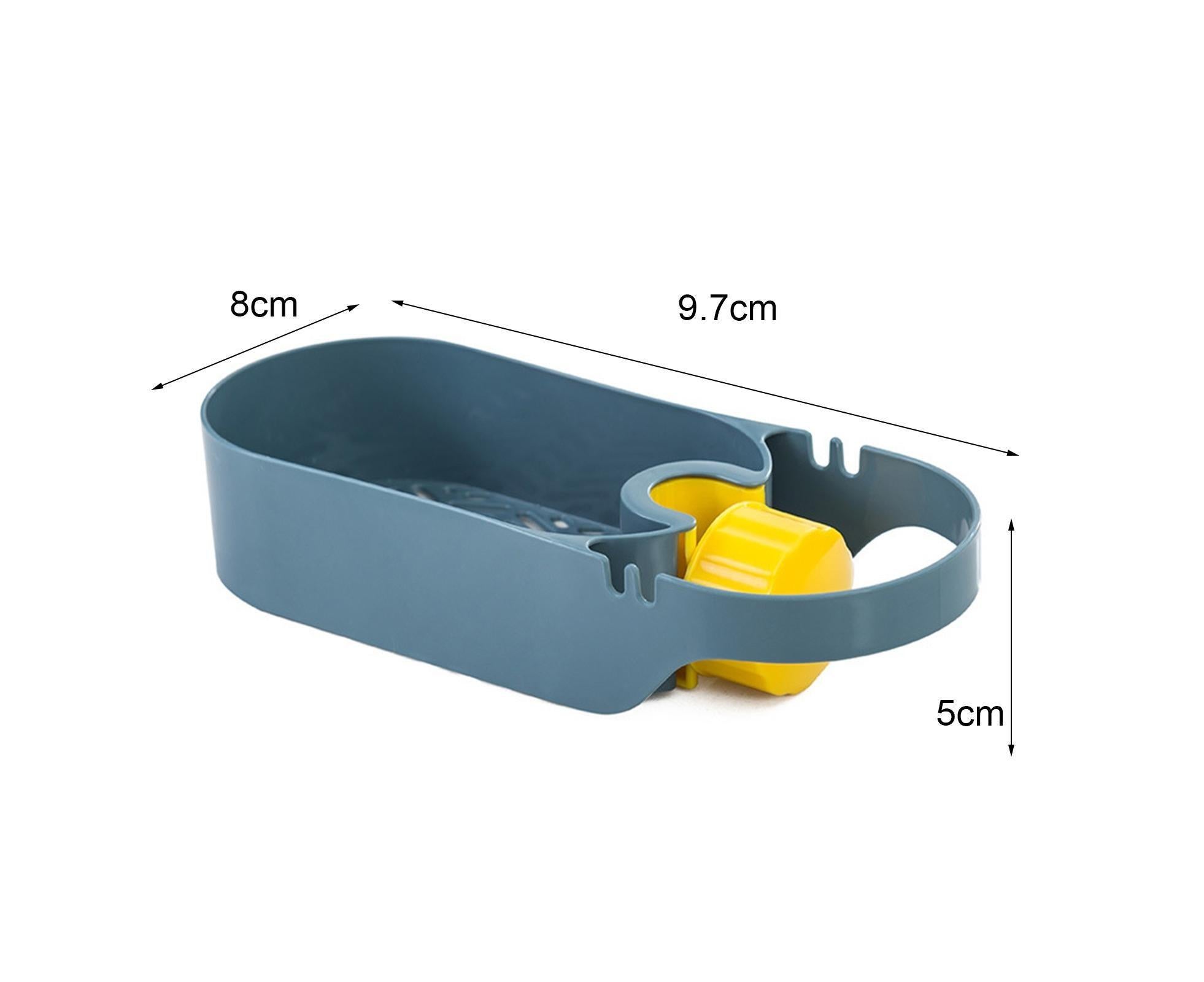 Drain Basket Multi-use Hollow Plastic Creative Soap Sponge Sink Rack Holder for Kitchen-Blue - Image 2