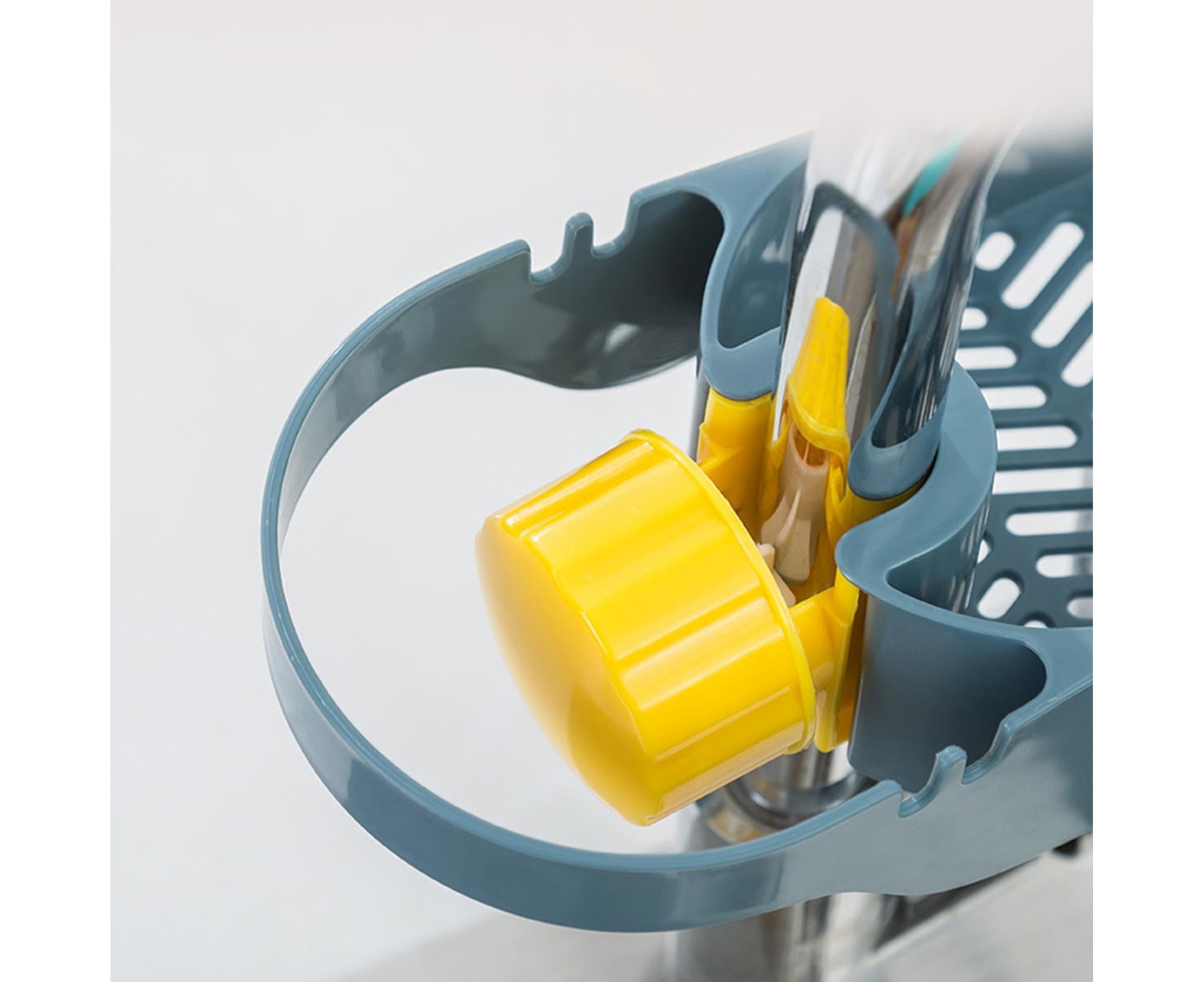 Drain Basket Multi-use Hollow Plastic Creative Soap Sponge Sink Rack Holder for Kitchen-Blue - Image 5