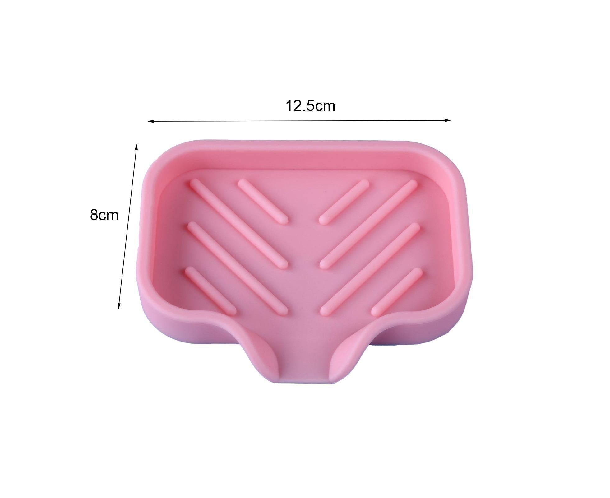 Drainable Soap Dish Non-slip Reliable Flow Guide Type Soap Box Bathroom Accessories-Pink - Image 2