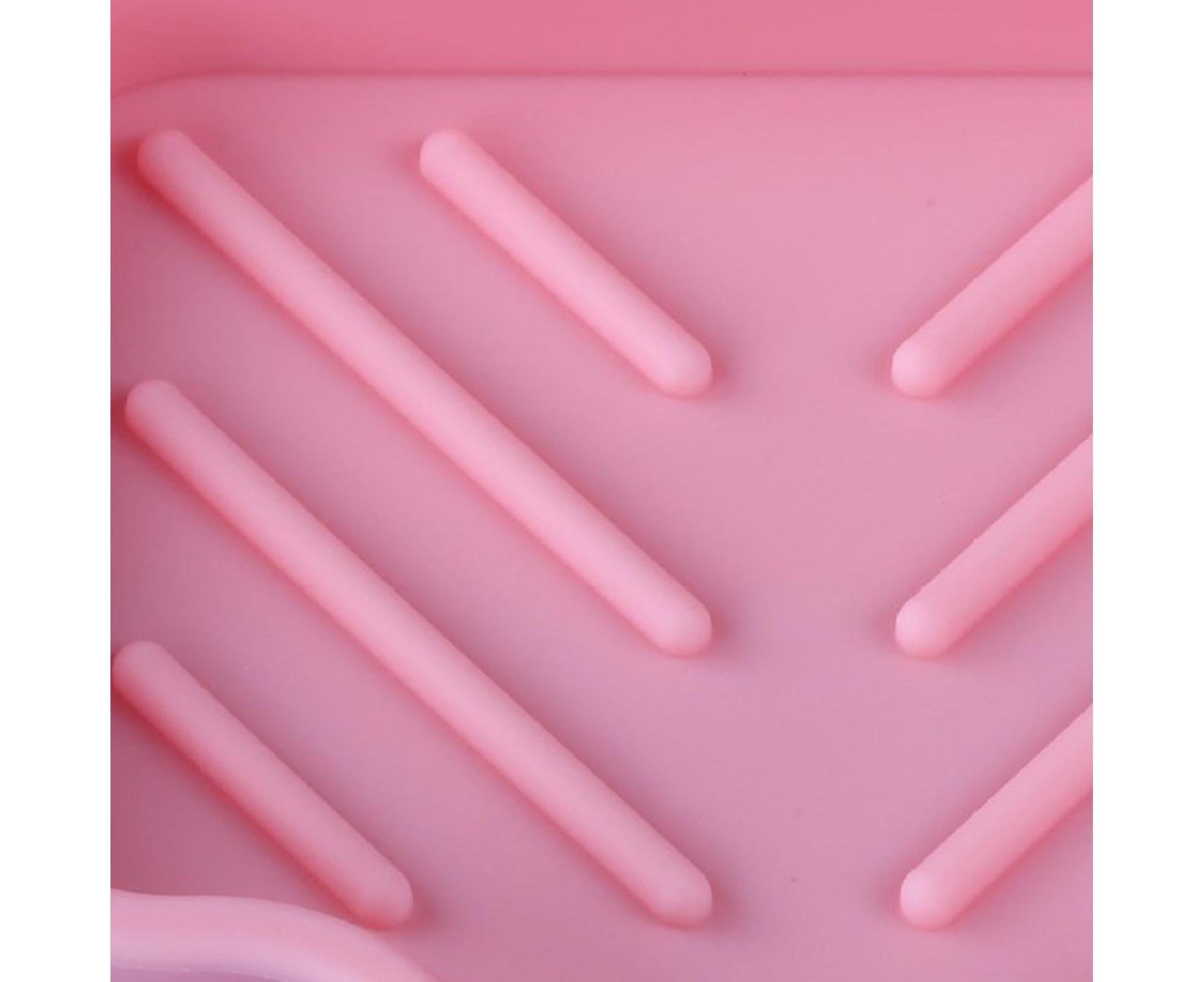 Drainable Soap Dish Non-slip Reliable Flow Guide Type Soap Box Bathroom Accessories-Pink - Image 4