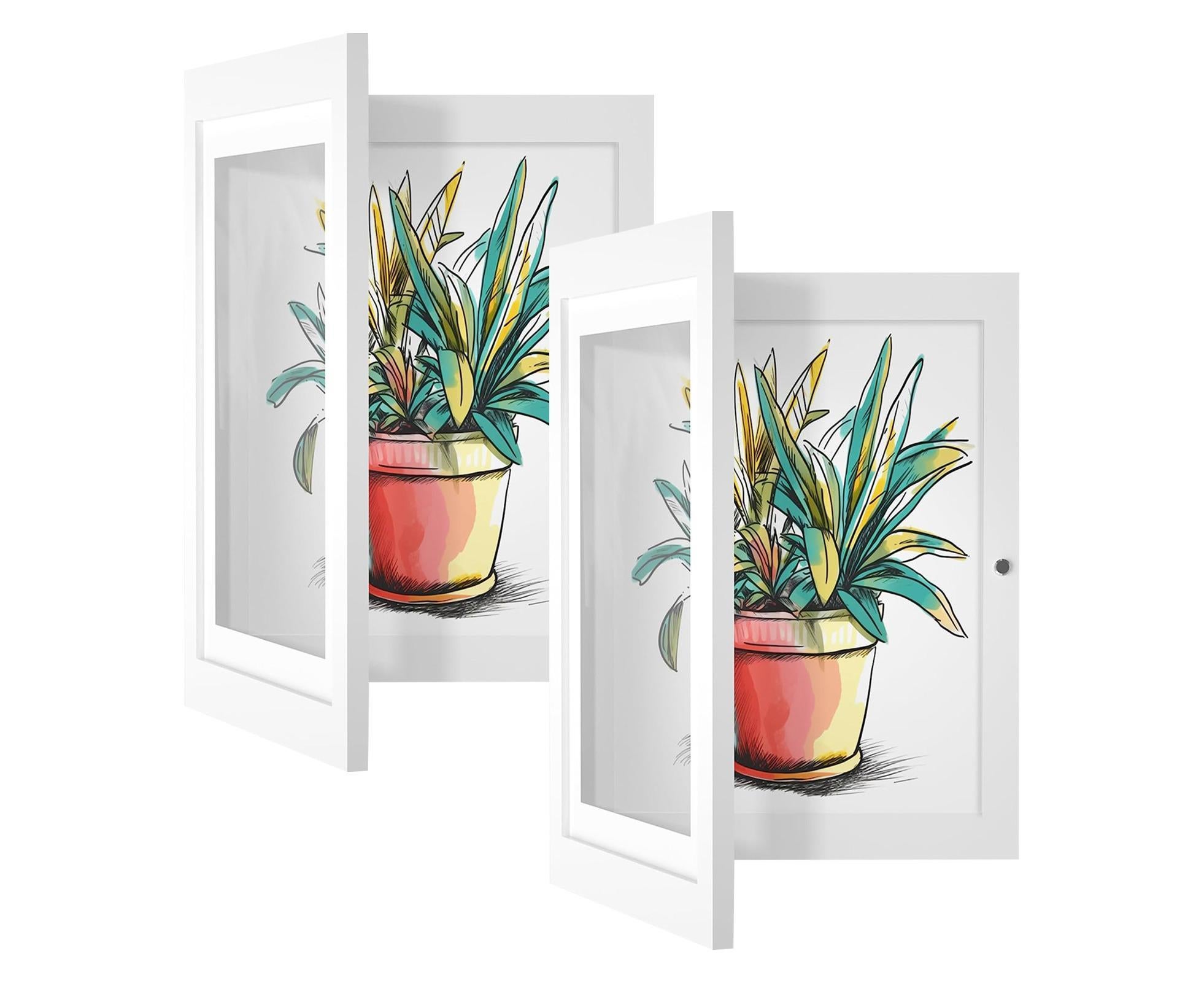 Flip Photo Frame Front Opening Picture Display Artwork Easy to Use Versatile Design Picture Display Stands - White - Image 6