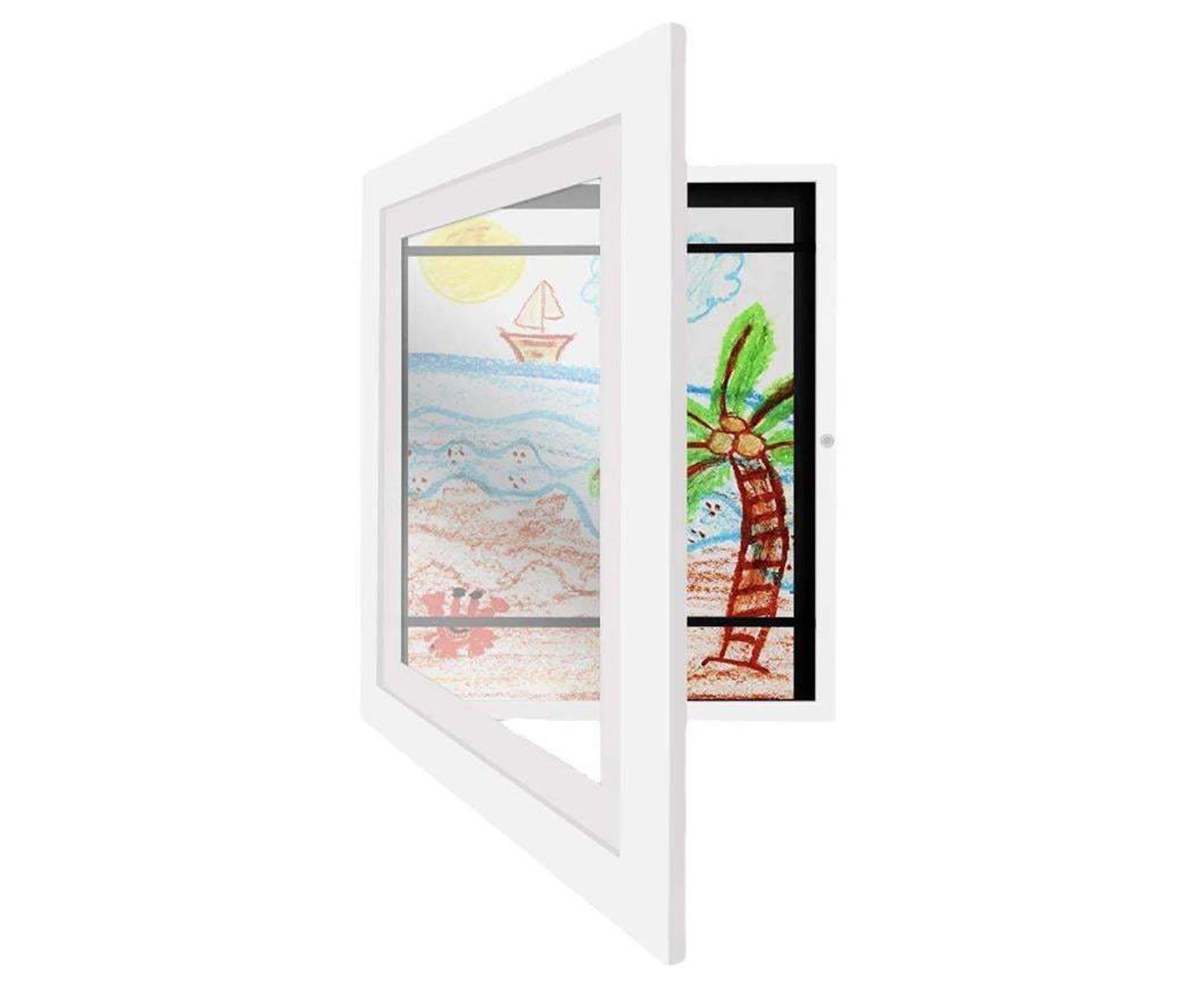 Flip Photo Frame Front Opening Picture Display Artwork Easy to Use Versatile Design Picture Display Stands - White - Image 7