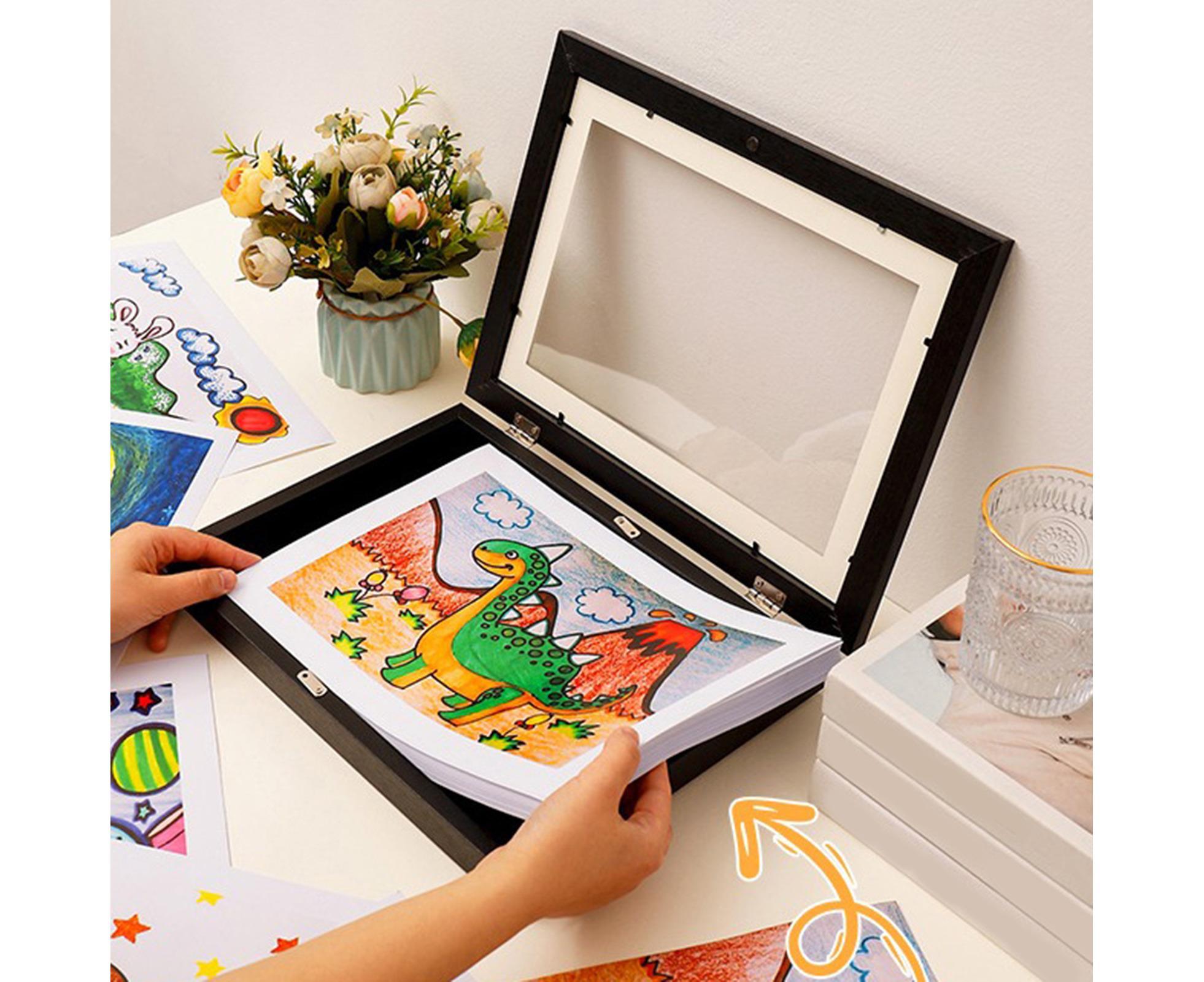 Flip Photo Frame Front Opening Picture Display Artwork Easy to Use Versatile Design Picture Display Stands - Black - Image 3