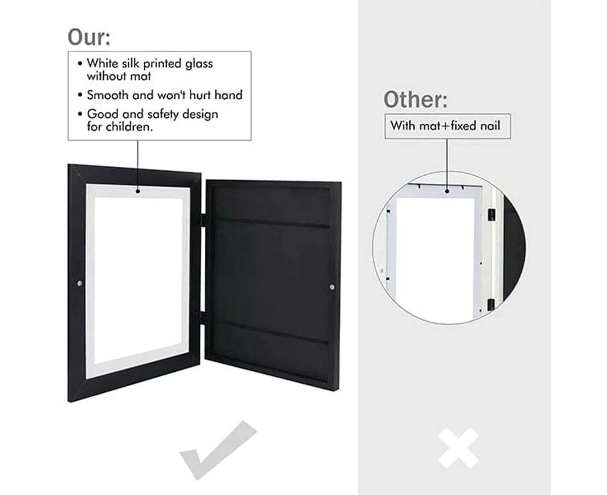 Flip Photo Frame Front Opening Picture Display Artwork Easy to Use Versatile Design Picture Display Stands - Black - Image 8