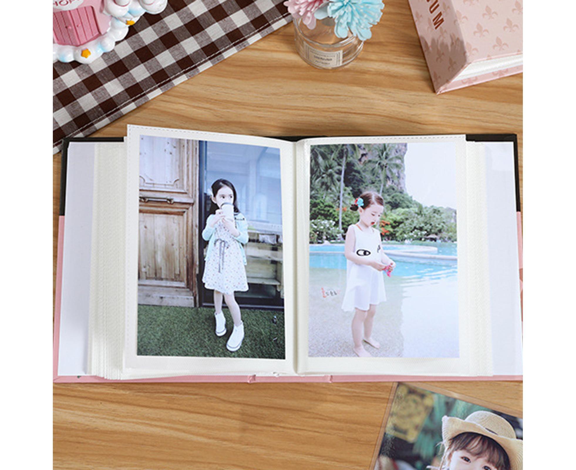 Hardcover Photo Album Large Capacity 100 Clear Pockets DIY Family Wedding Anniversary Picture Collection Photo Holder Home Supplies - Orange - Image 5