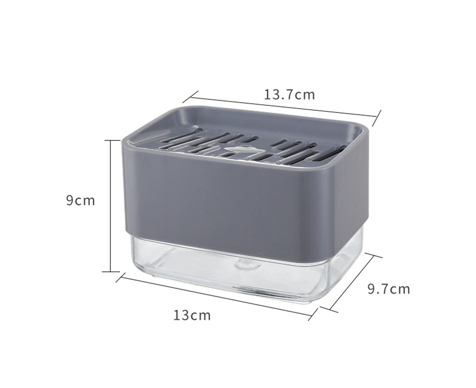Innovative Dish Soap Dispenser Decorative HIPS 2 in 1 Liquid Detachable Soap Storage Case Holder for Home-White - Image 2