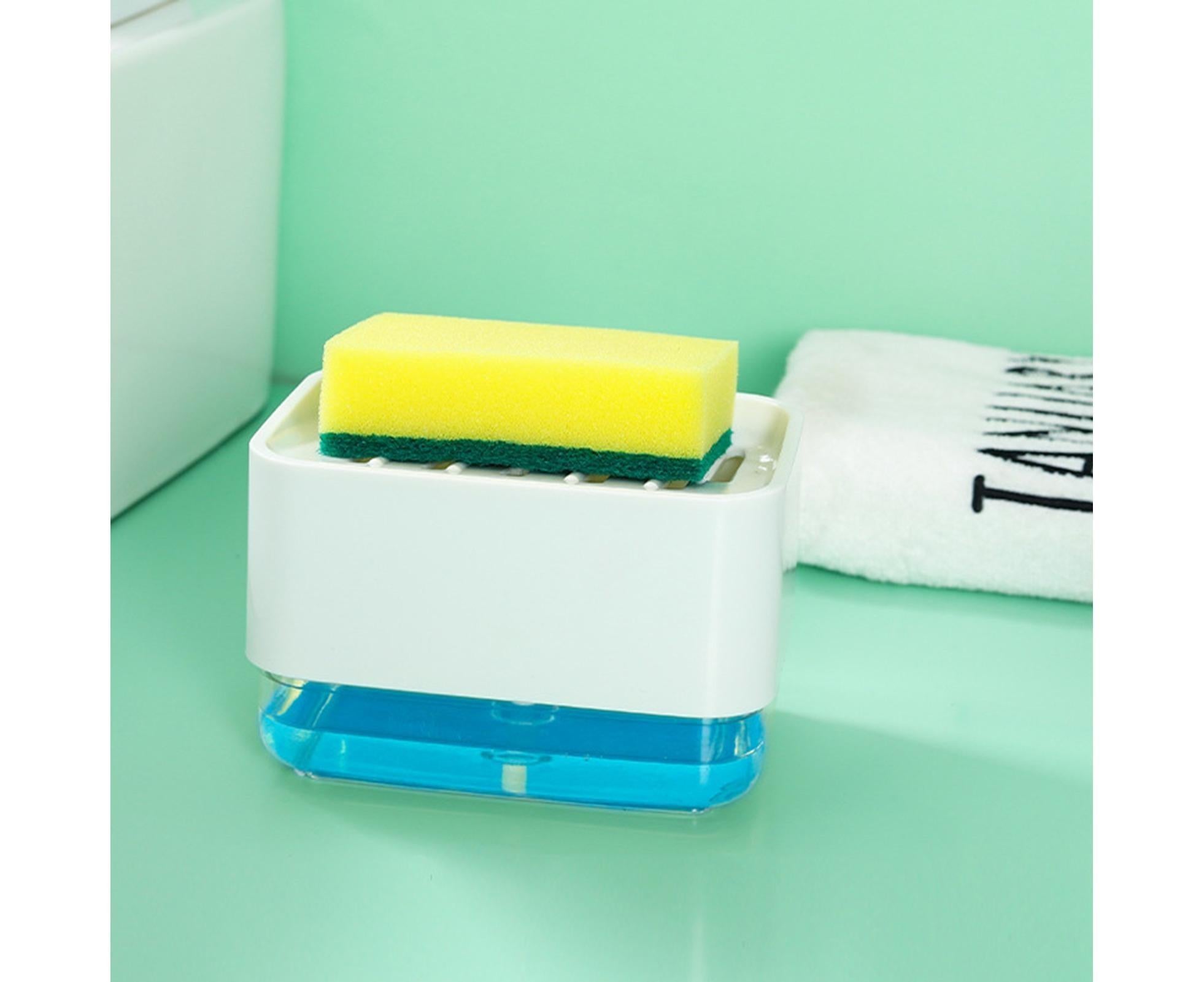 Innovative Dish Soap Dispenser Decorative HIPS 2 in 1 Liquid Detachable Soap Storage Case Holder for Home-White - Image 6
