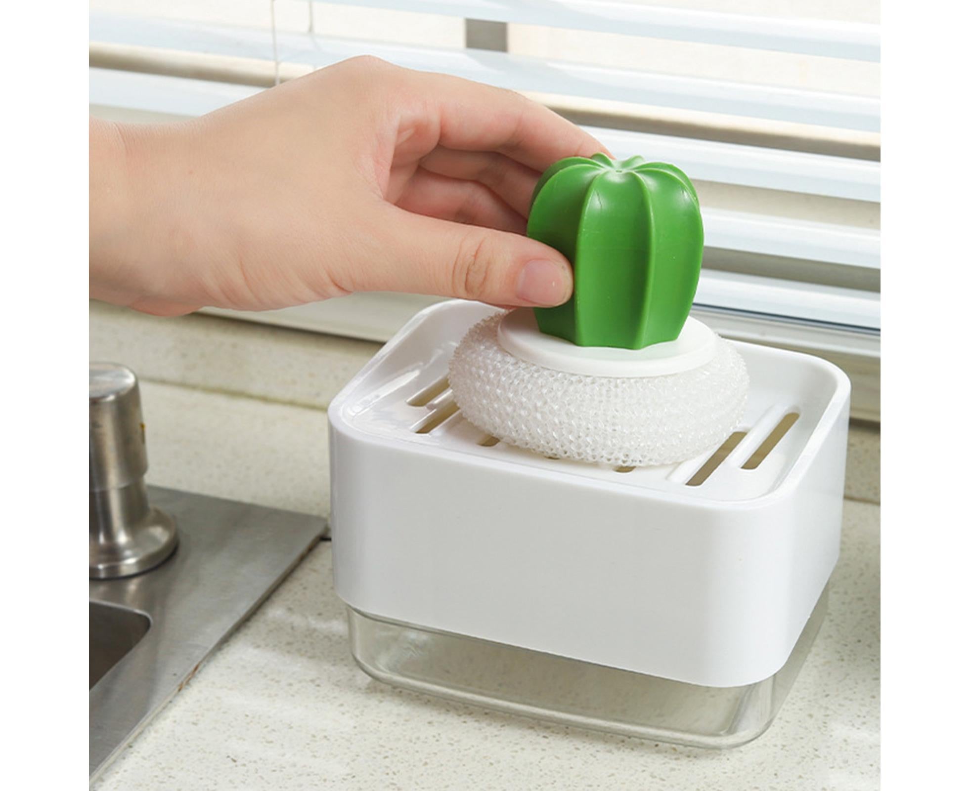 Innovative Dish Soap Dispenser Decorative HIPS 2 in 1 Liquid Detachable Soap Storage Case Holder for Home-White - Image 7