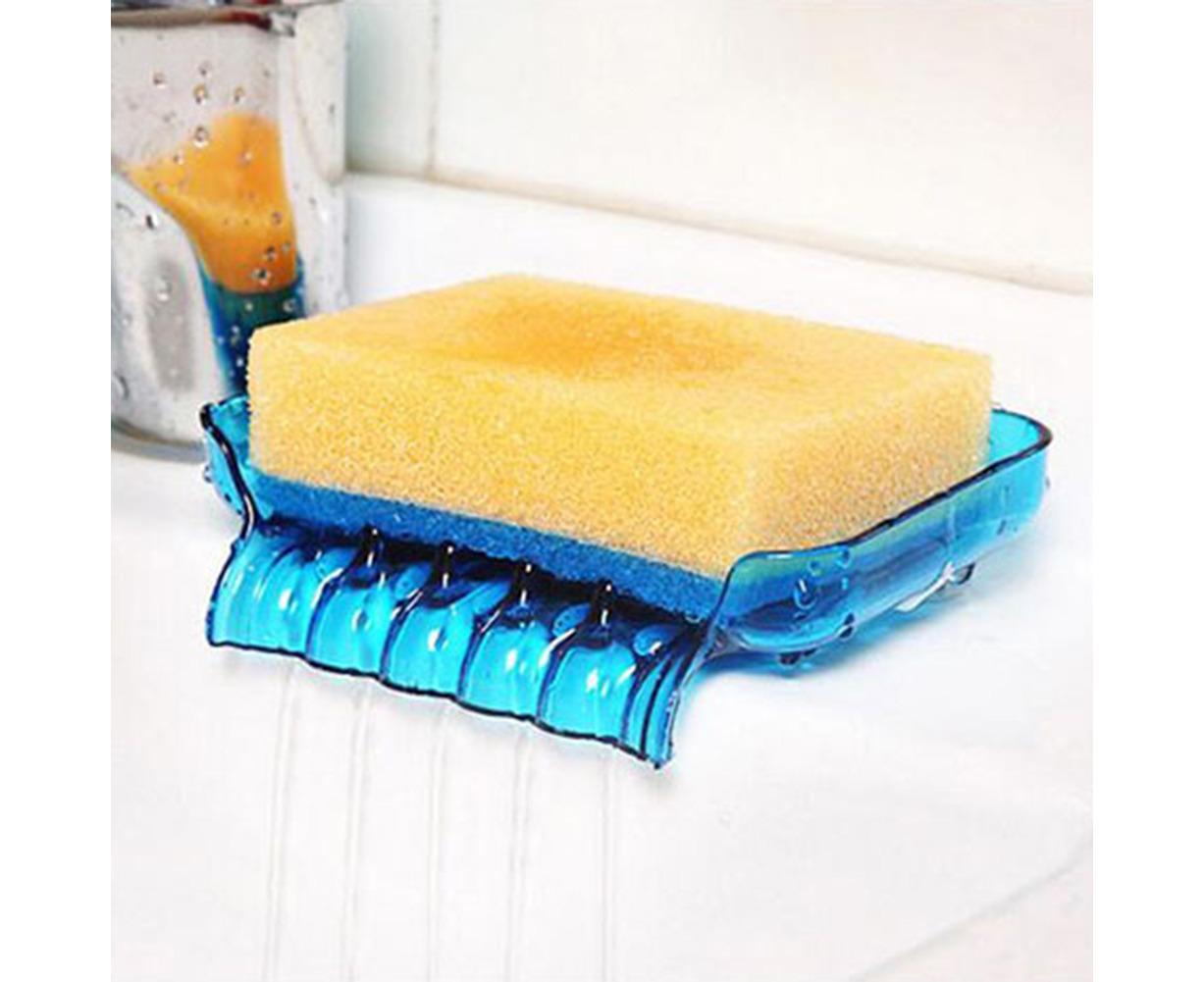 Kitchen Basin Sink Soap Dish Tray Water Draining Holder Suction Cup Bathroom Box-Pink - Image 6