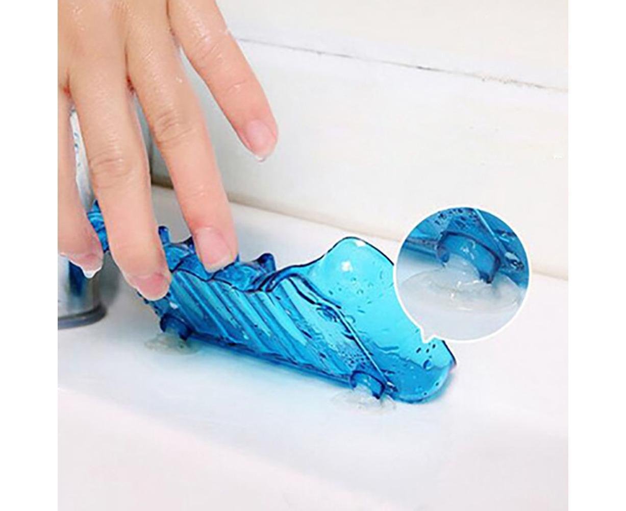 Kitchen Basin Sink Soap Dish Tray Water Draining Holder Suction Cup Bathroom Box-Pink - Image 7