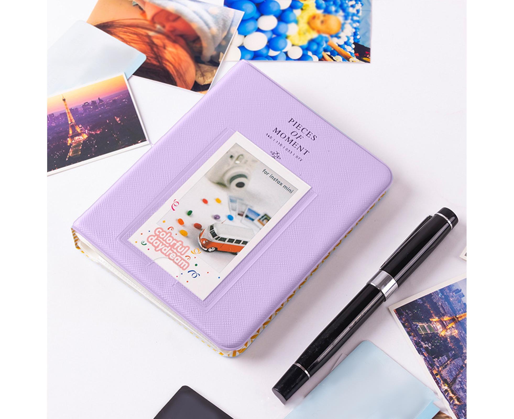 Large Capacity Photo Album Bright Color Compact Mini Picture Collect Book Postcard Holder for Students - Purple - Image 3