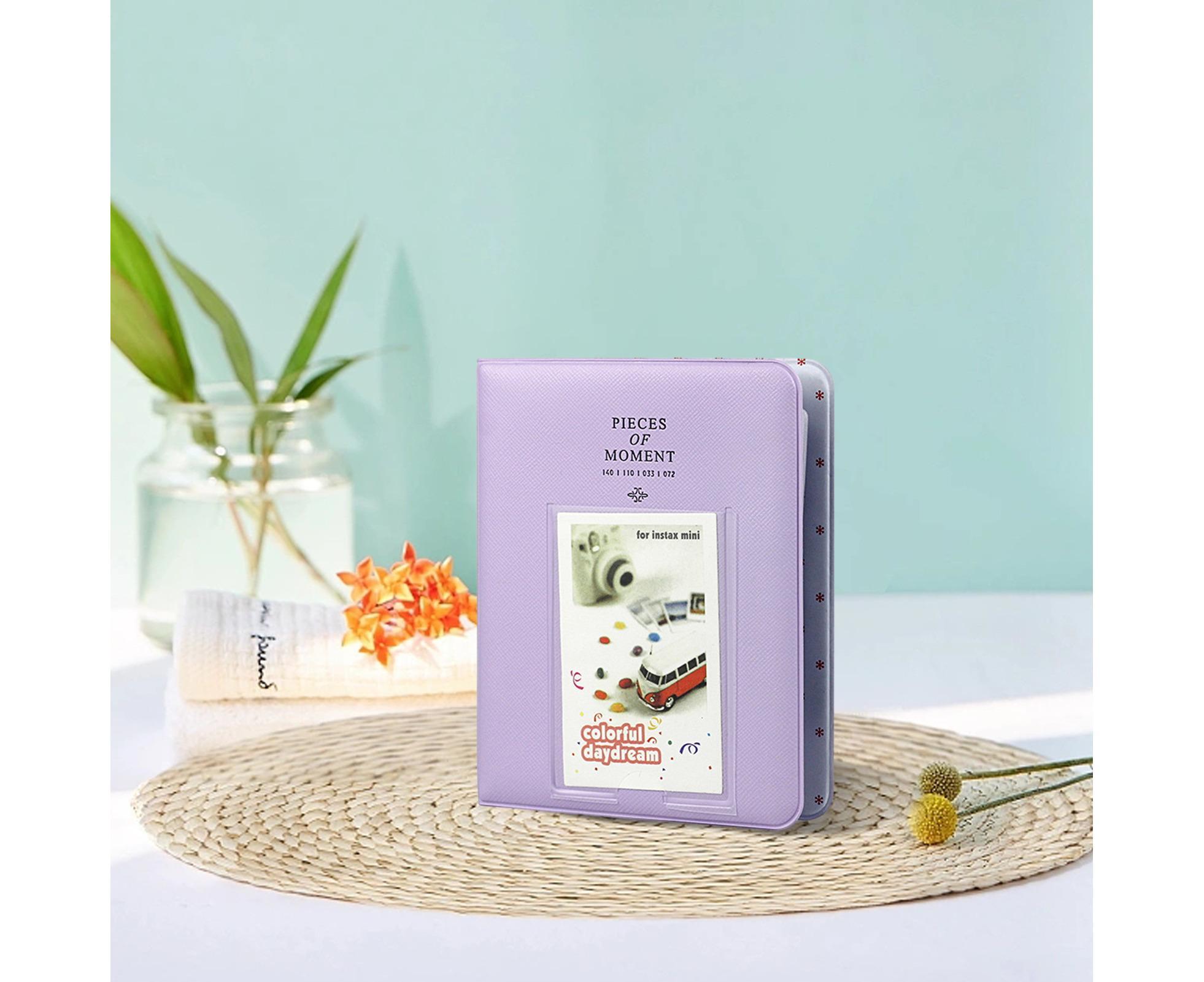 Large Capacity Photo Album Bright Color Compact Mini Picture Collect Book Postcard Holder for Students - Purple - Image 4