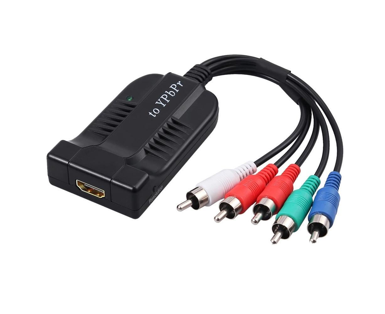 HDMI-compatible to 1080p Component Video YPbPr 5RCA RGB Converter Adapter R/L Audio Output - Black - Image 1