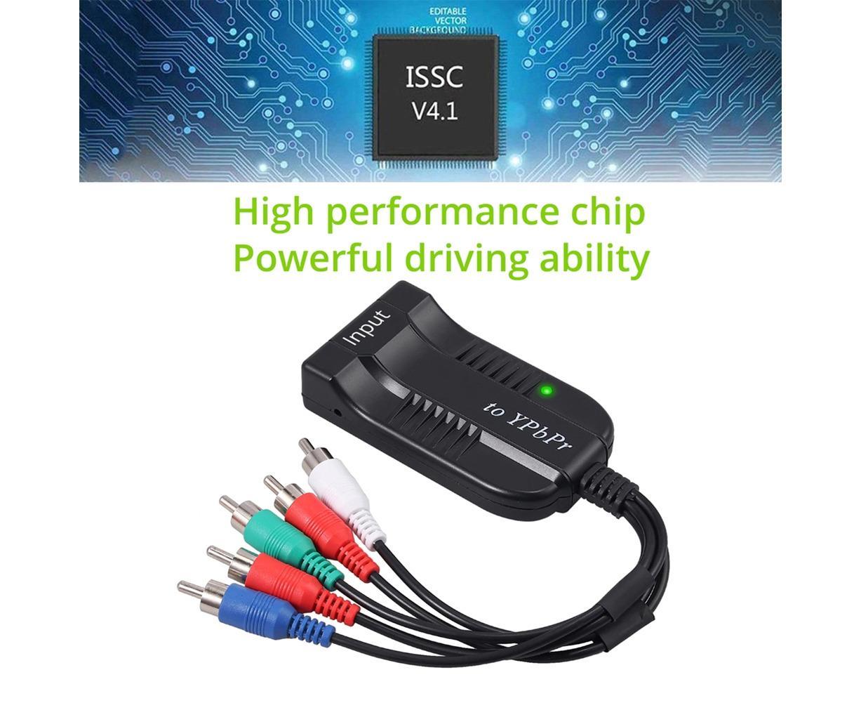 HDMI-compatible to 1080p Component Video YPbPr 5RCA RGB Converter Adapter R/L Audio Output - Black - Image 5
