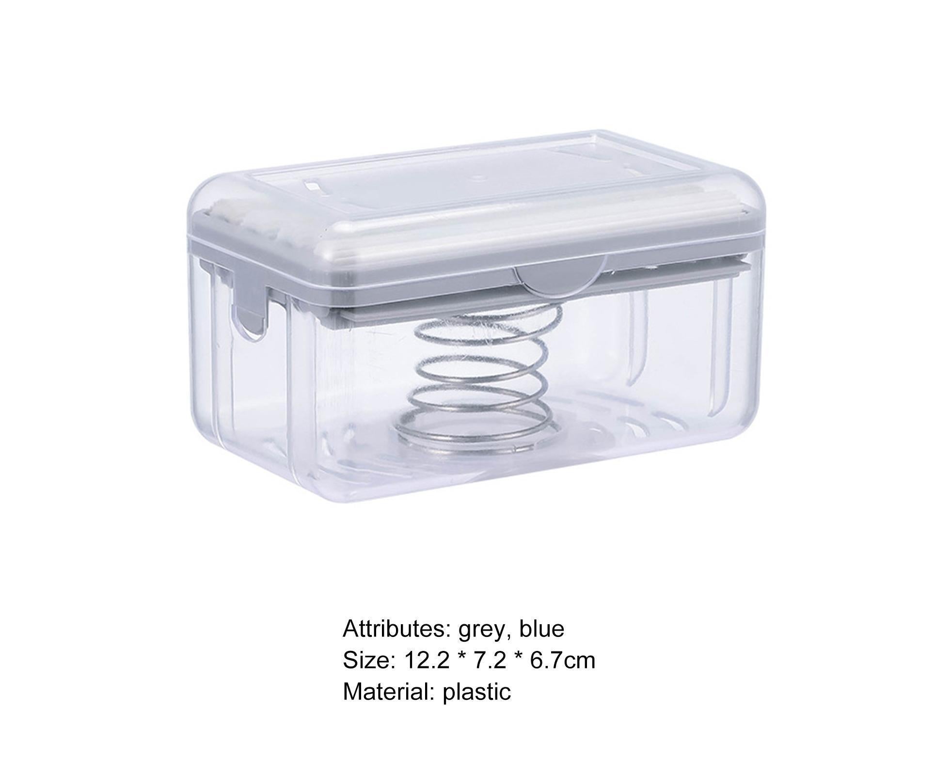 Multifunctional Soap Box Drainable Eco-friendly Built-in Spring Soap Holder Household Supplies-Grey - Image 2