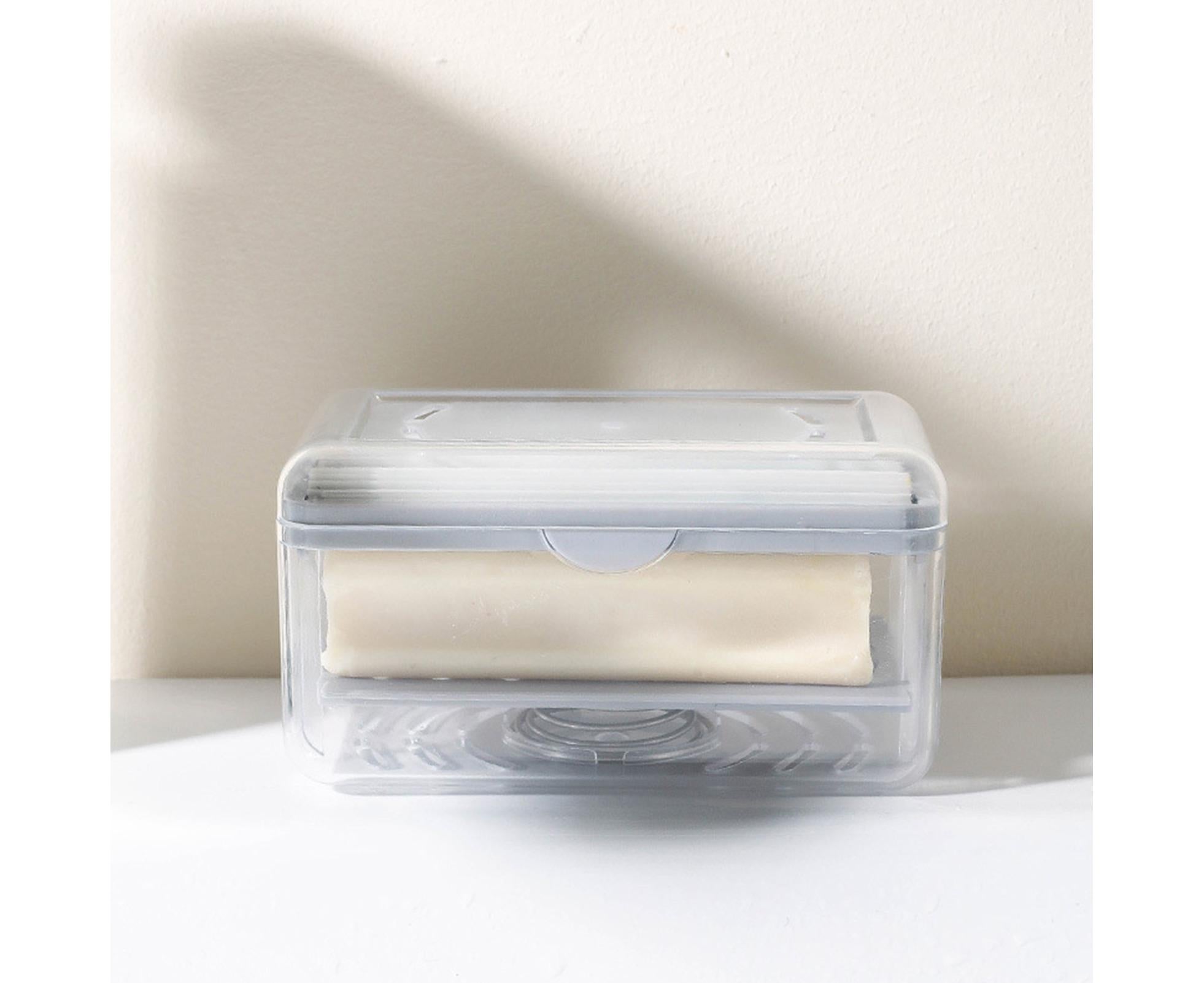 Multifunctional Soap Box Drainable Eco-friendly Built-in Spring Soap Holder Household Supplies-Grey - Image 4