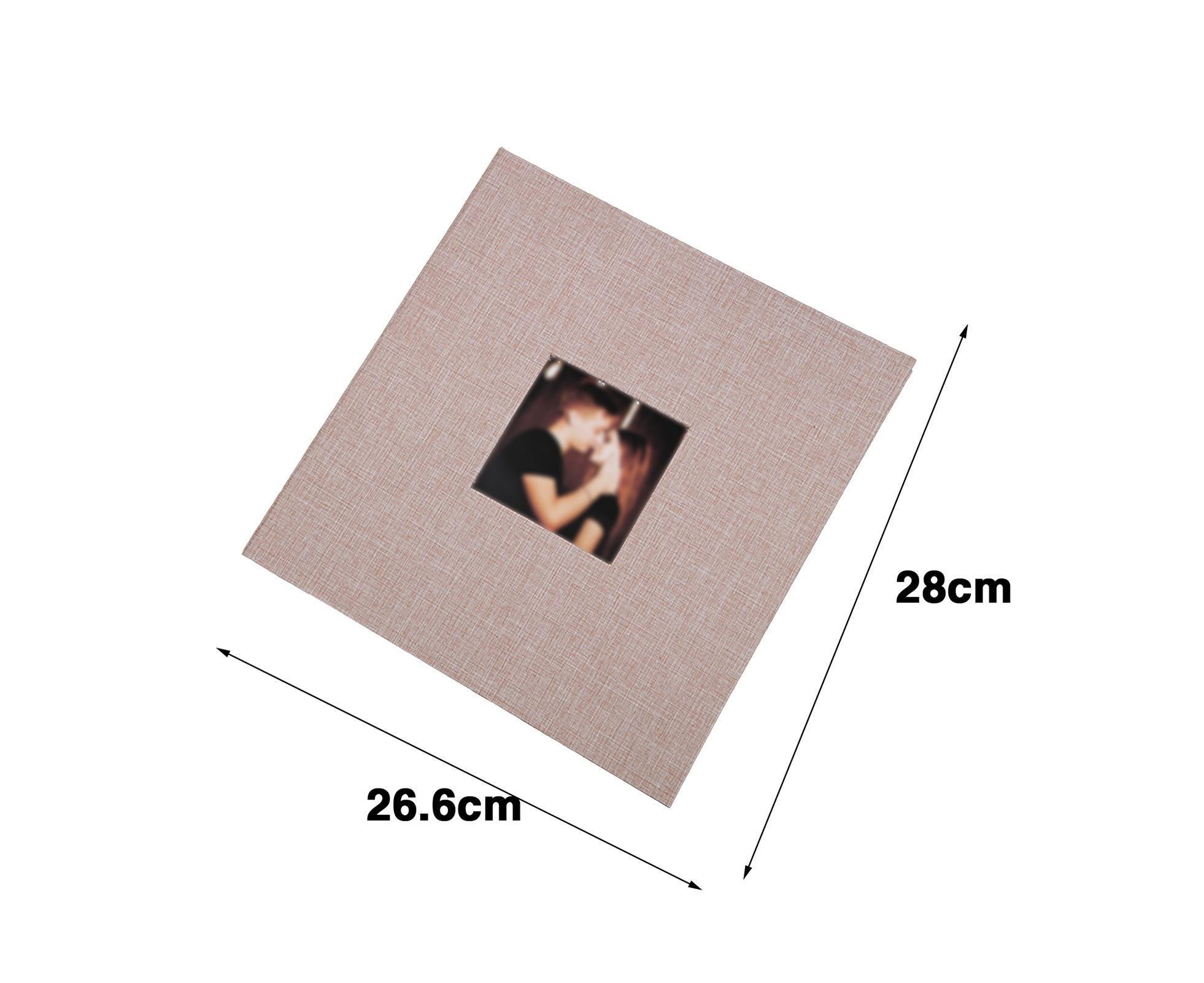 Photo Album 40 Pages Linen Cover Hardcover Reusable Sticky Stamp Collection Book Family Photos Storage Memory Book Scrapbook with Box - Red - Image 2